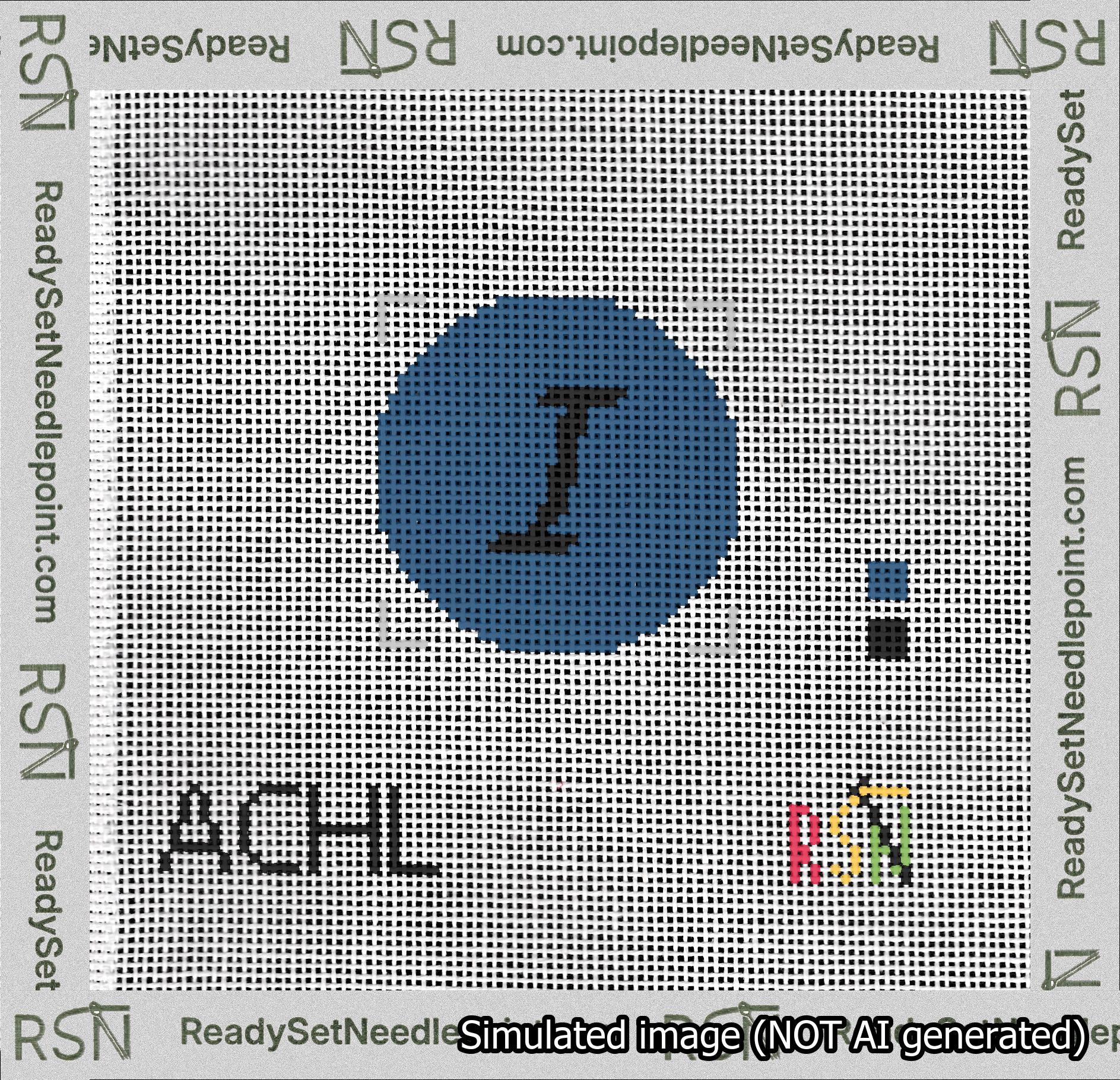 Circle Initial I Needlepoint Canvas Design