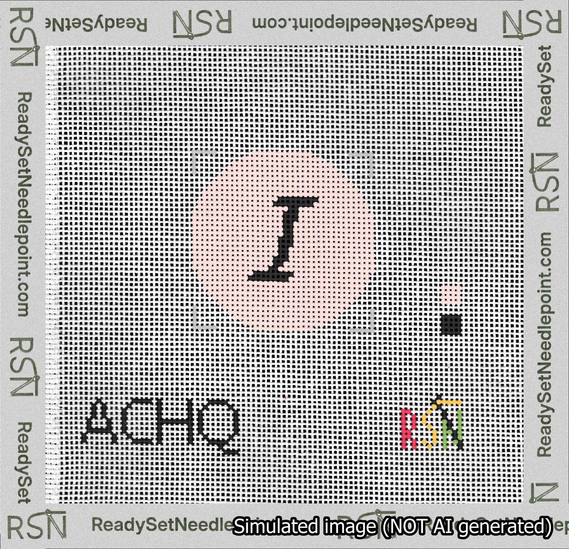 Circle Initial I Needlepoint Canvas Design