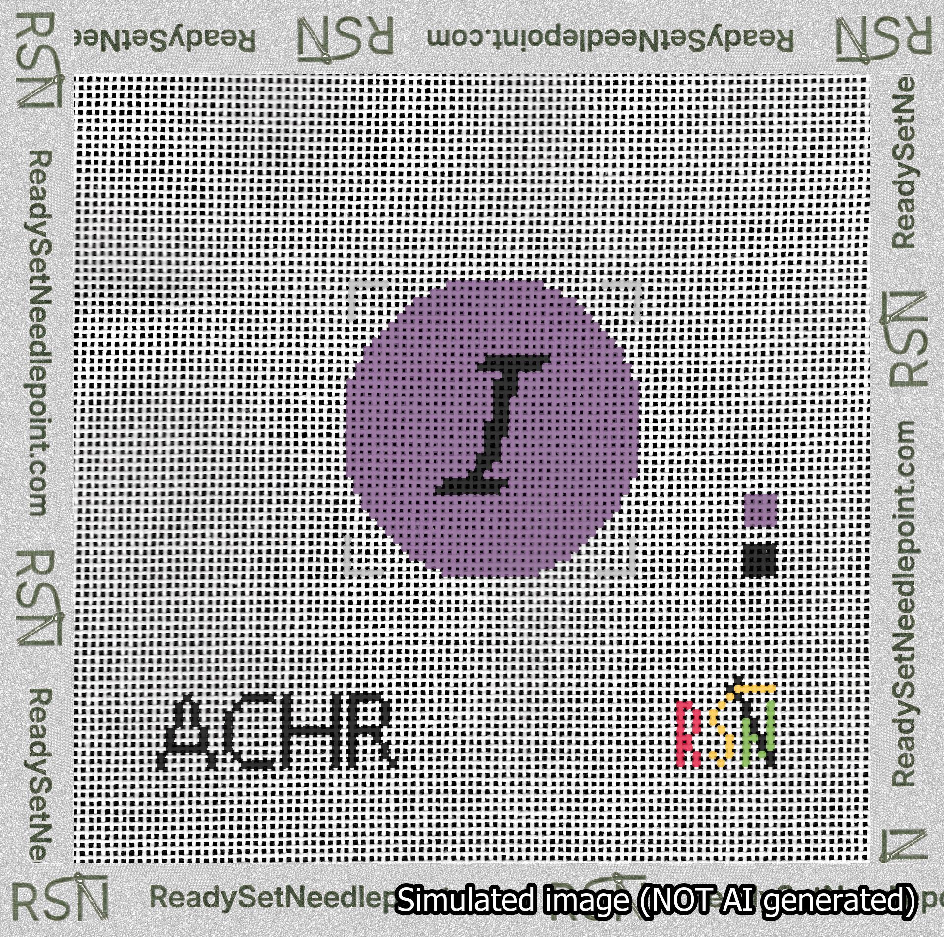 Circle Initial I Needlepoint Canvas Design