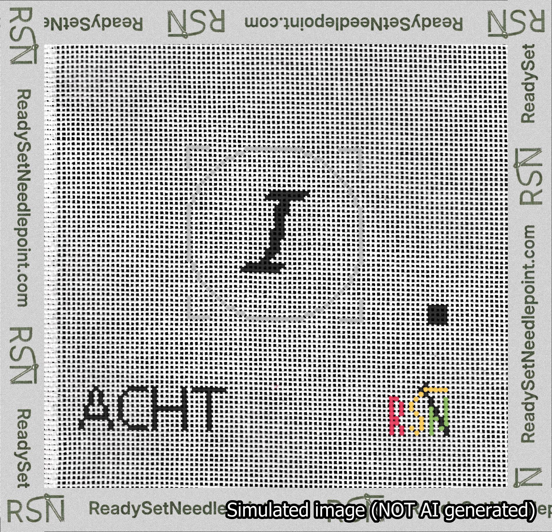 Circle Initial I Needlepoint Canvas Design