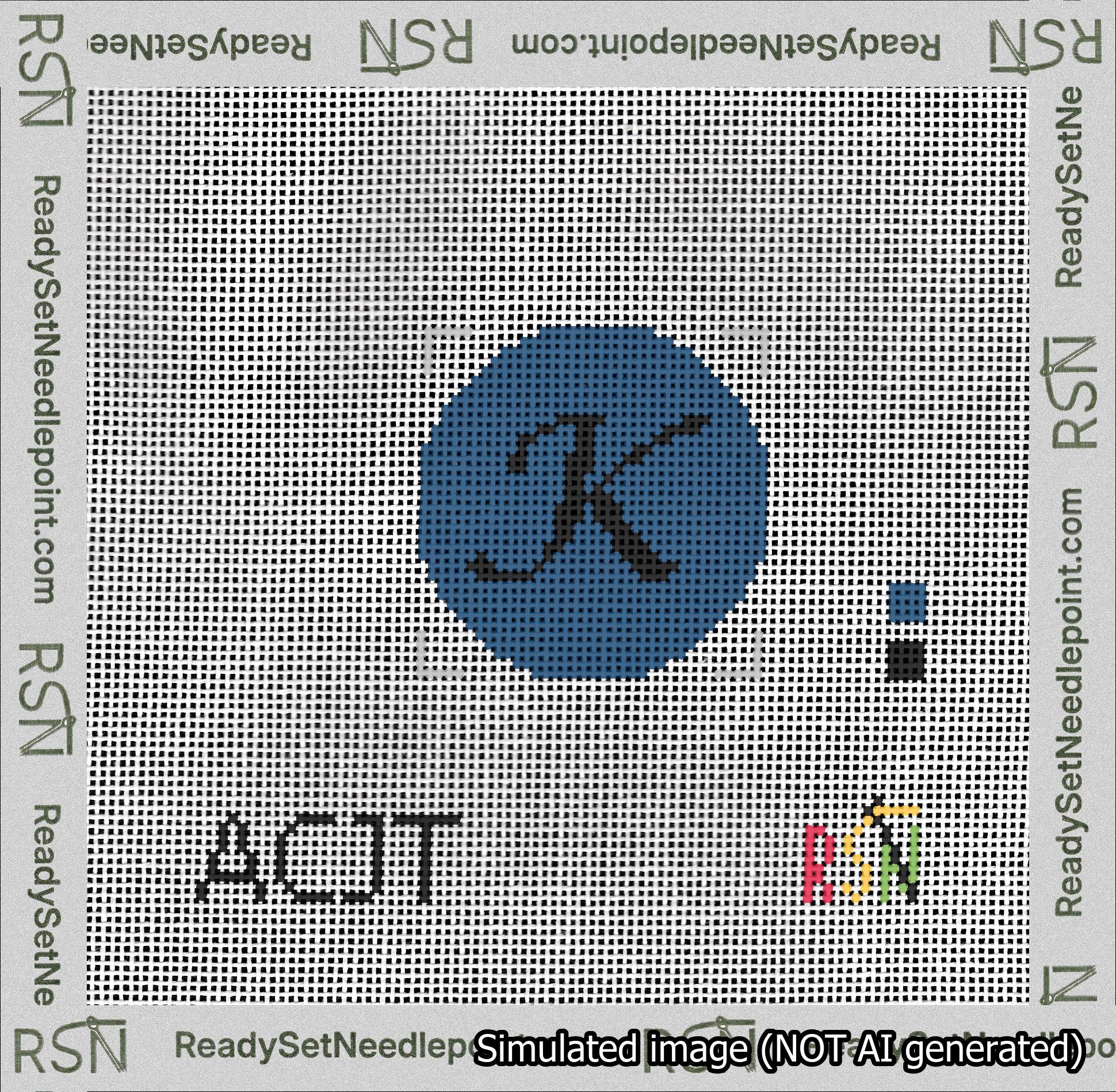 Circle Initial K Needlepoint Canvas Design