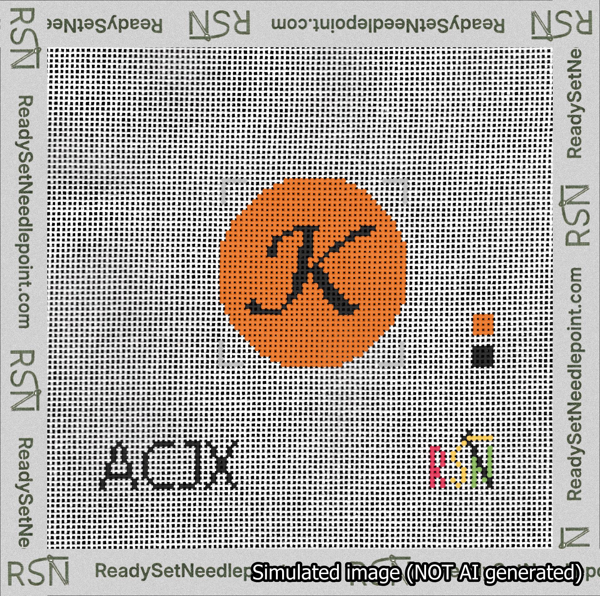 Circle Initial K Needlepoint Canvas Design