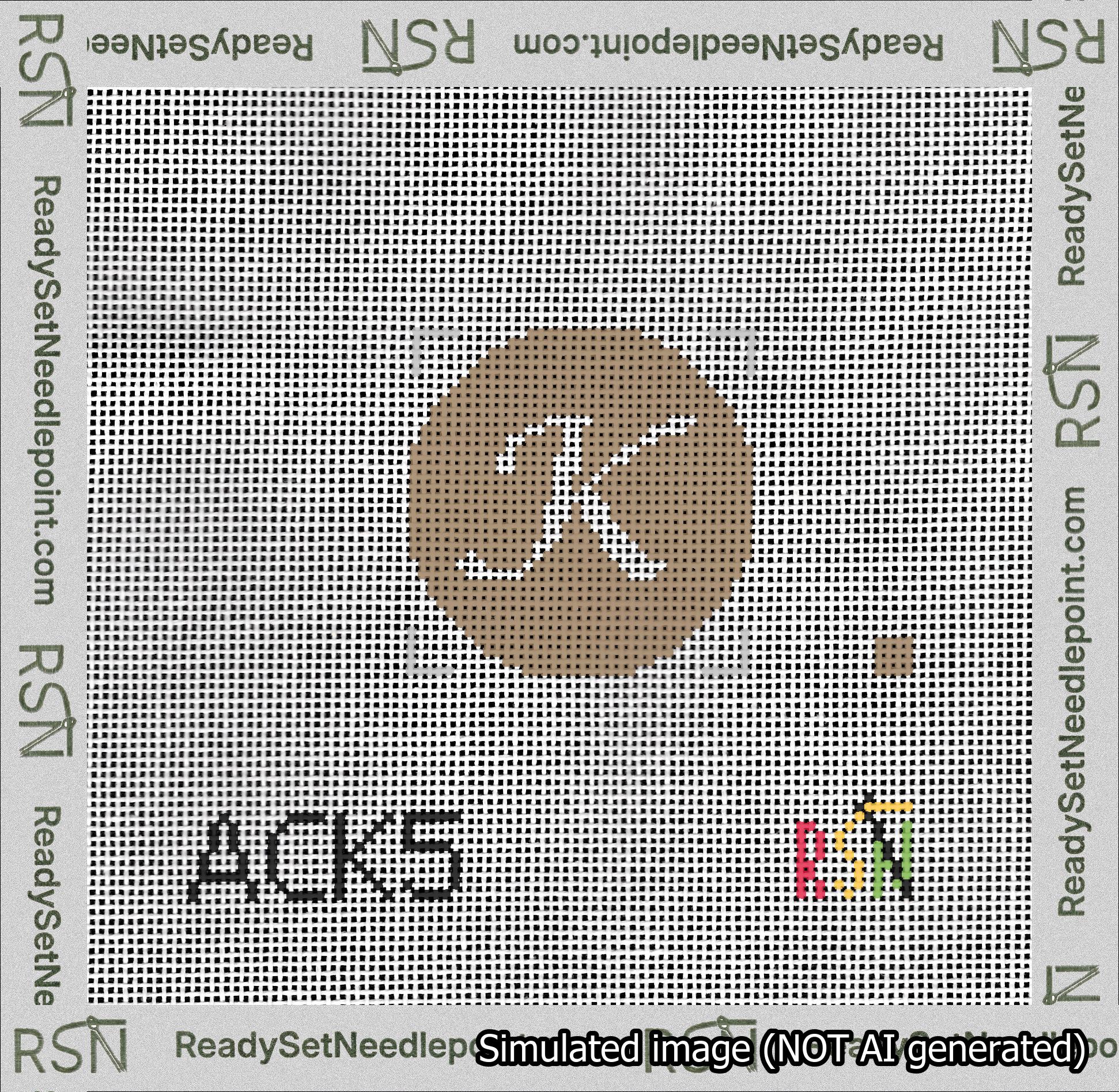 Circle Initial K Needlepoint Canvas Design