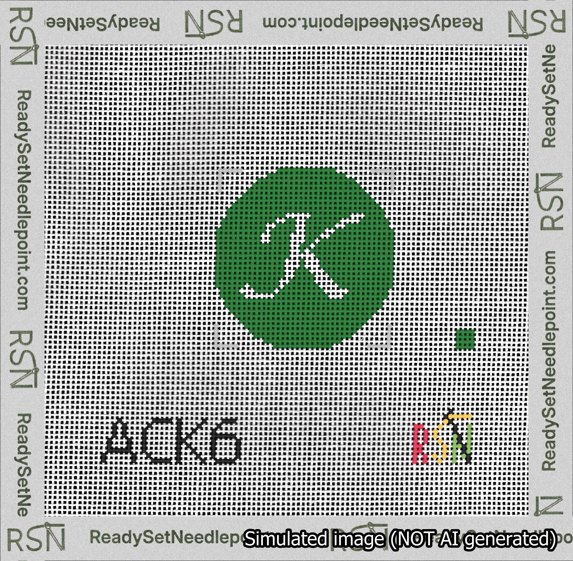 Circle Initial K Needlepoint Canvas Design