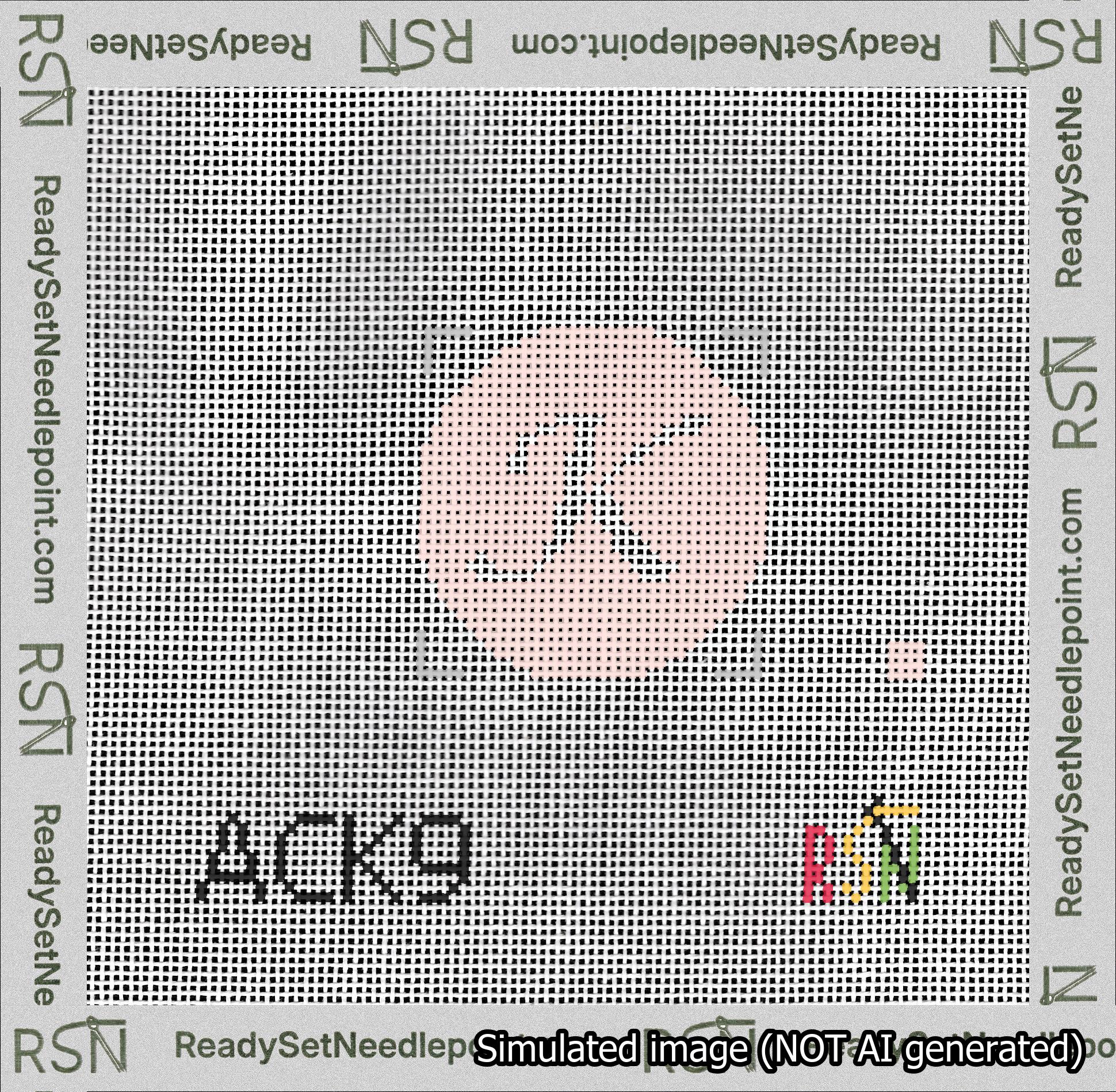 Circle Initial K Needlepoint Canvas Design