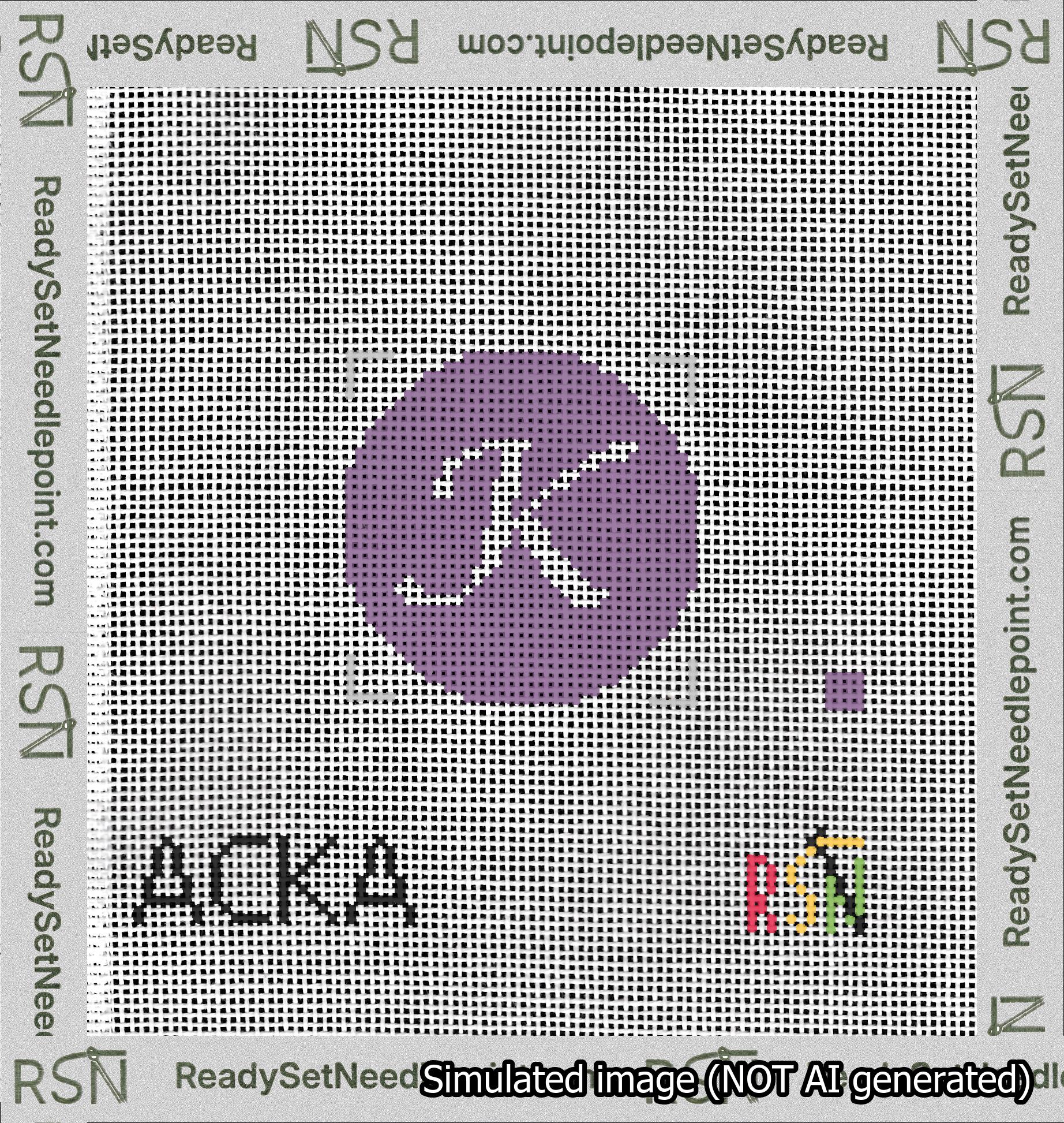 Circle Initial K Needlepoint Canvas Design