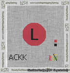 Circle Initial L Needlepoint Canvas Design