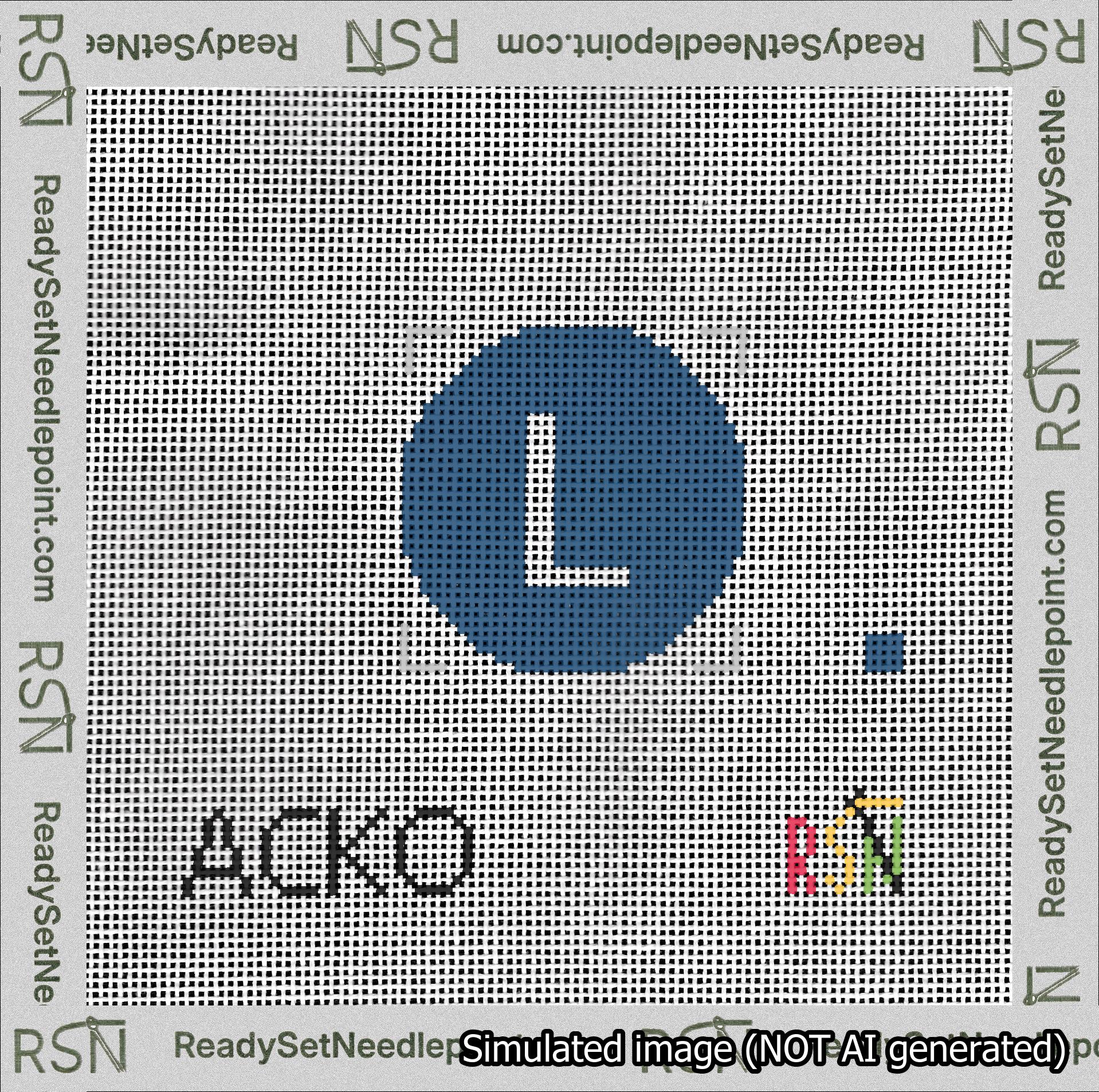 Circle Initial L Needlepoint Canvas Design