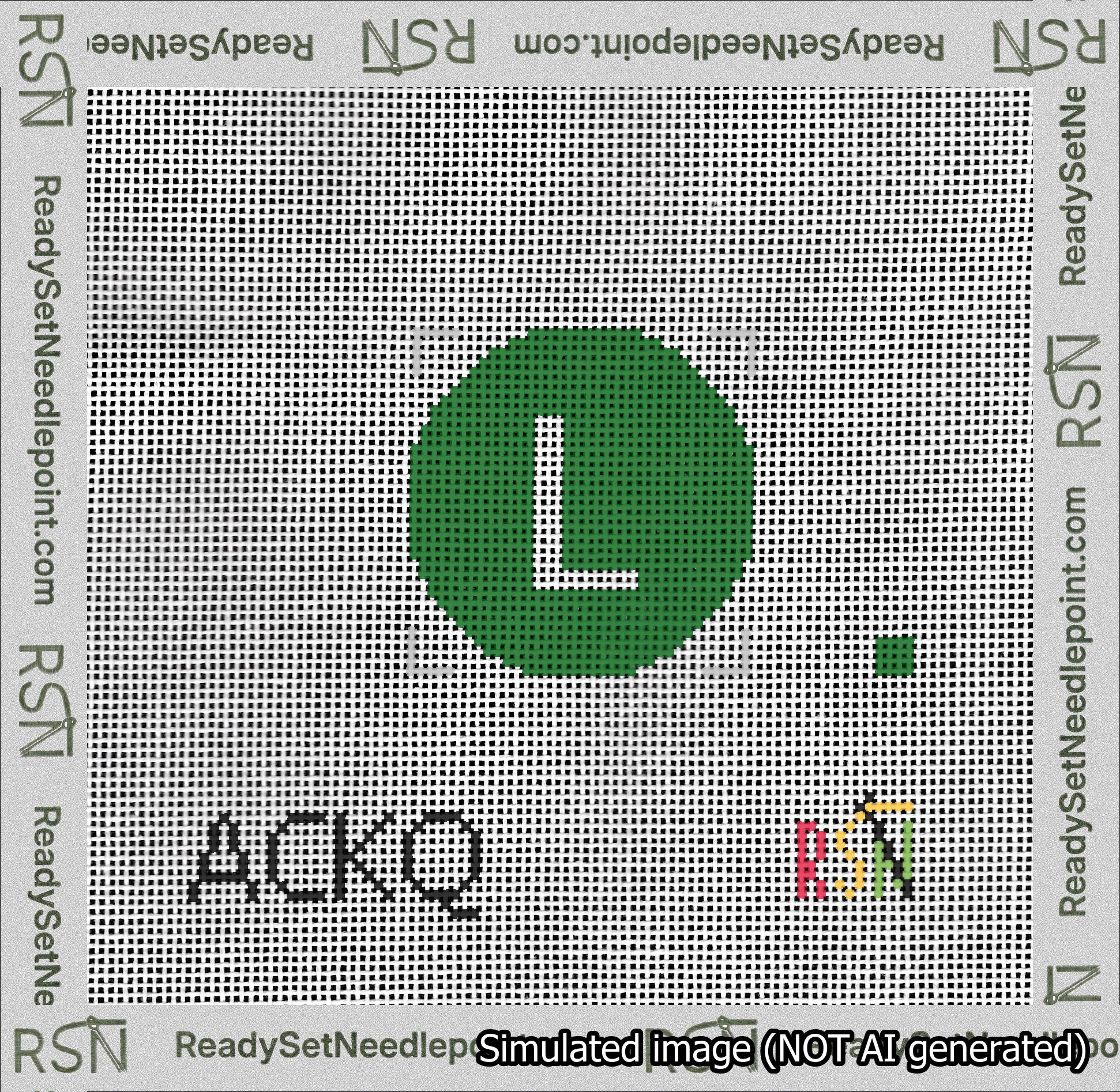Circle Initial L Needlepoint Canvas Design