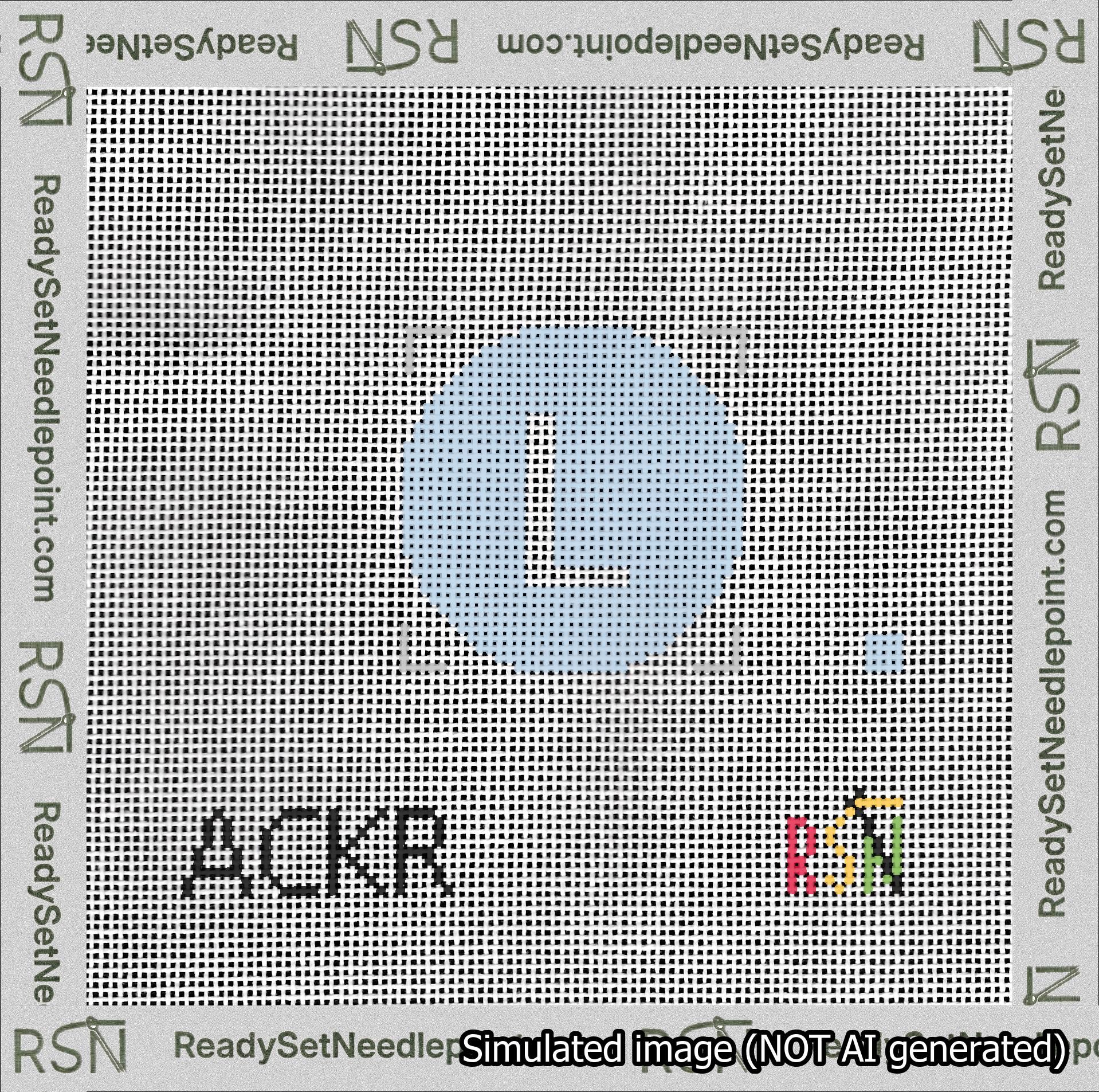 Circle Initial L Needlepoint Canvas Design