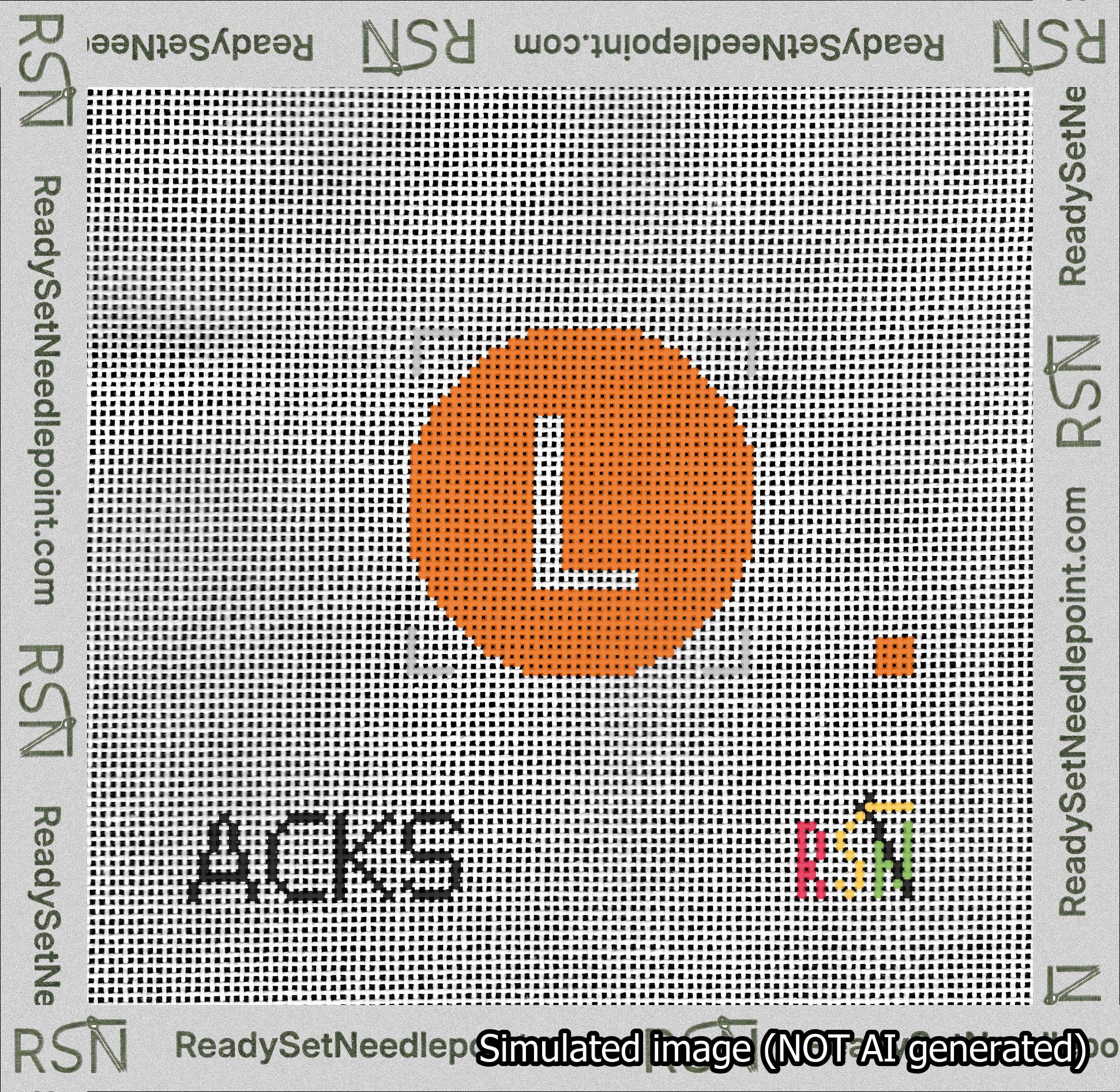 Circle Initial L Needlepoint Canvas Design
