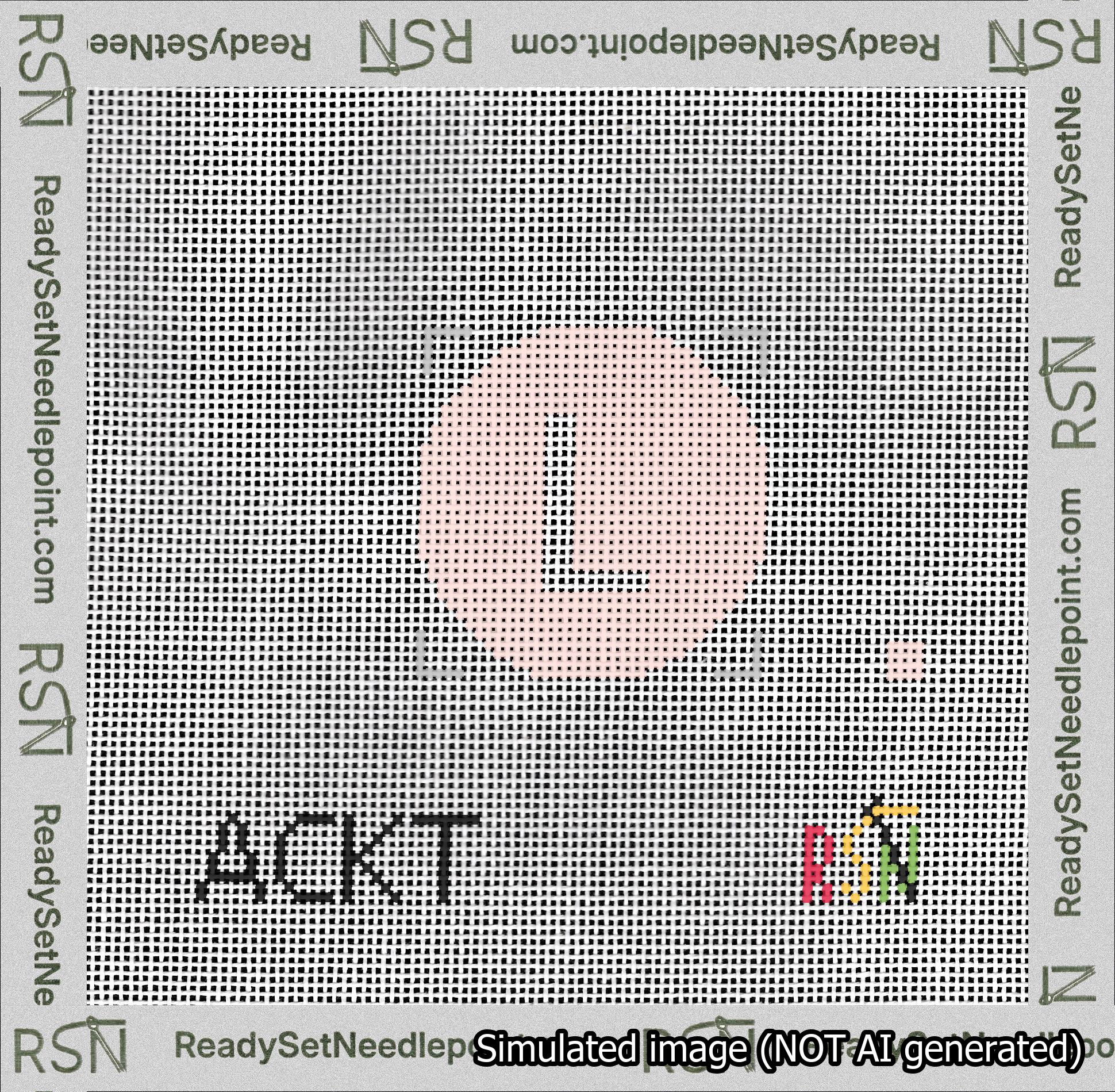 Circle Initial L Needlepoint Canvas Design