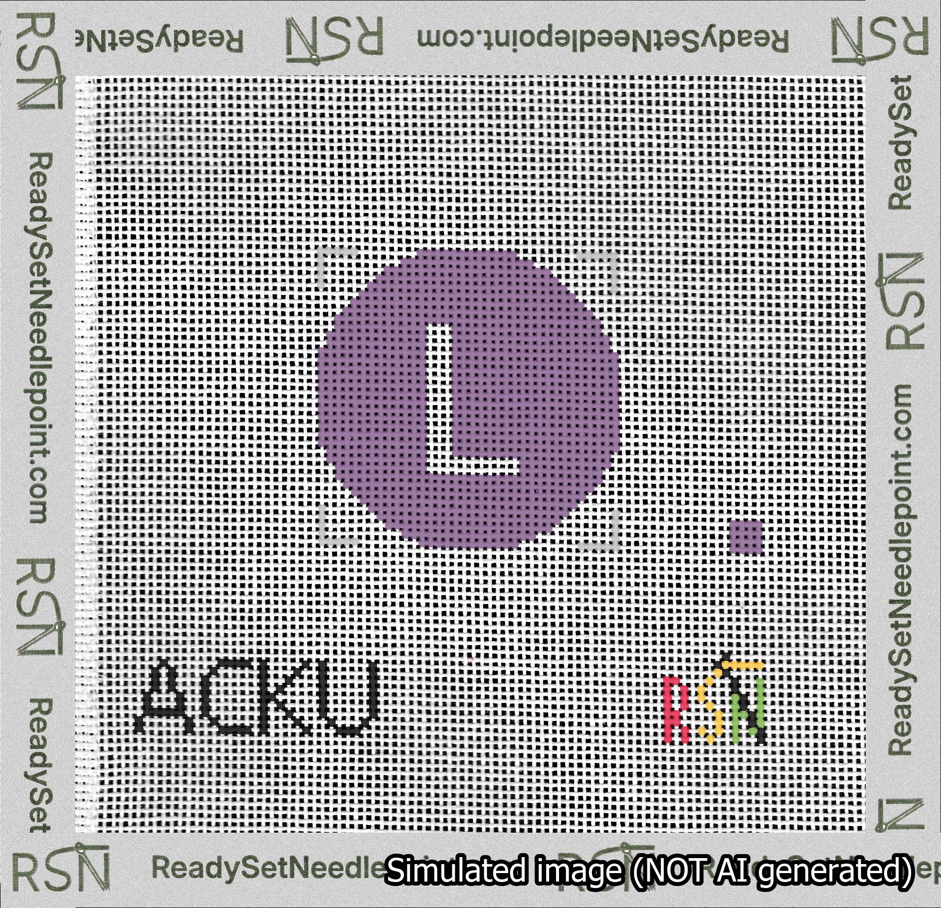 Circle Initial L Needlepoint Canvas Design