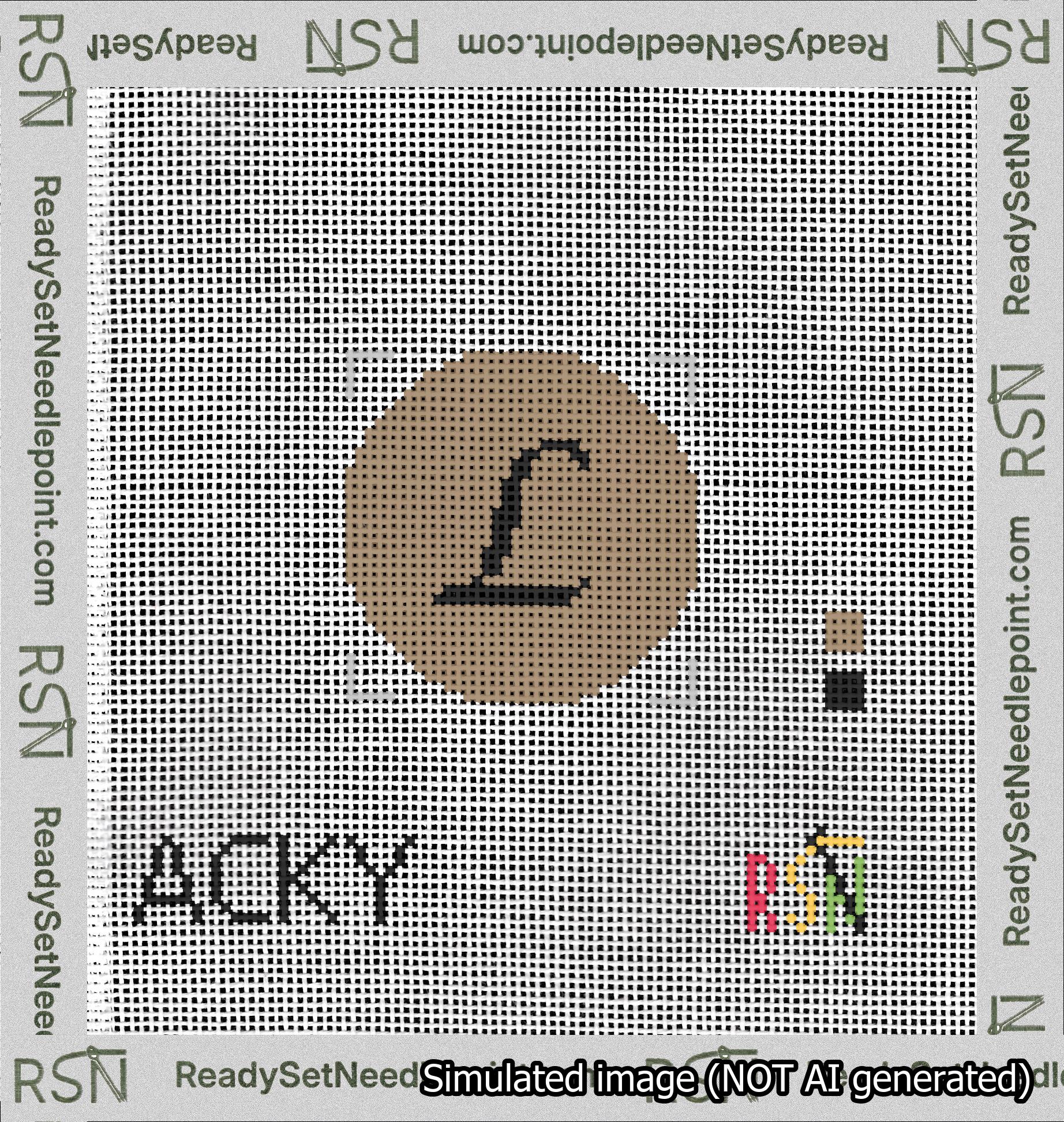 Circle Initial L Needlepoint Canvas Design