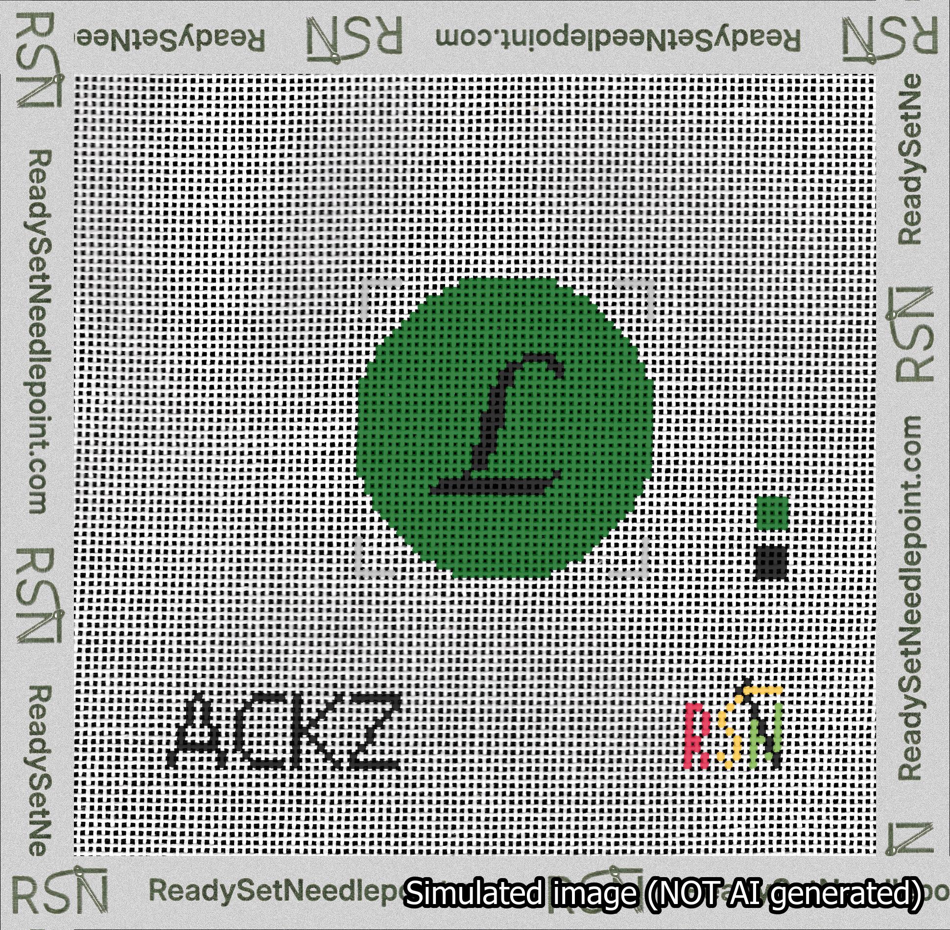 Circle Initial L Needlepoint Canvas Design