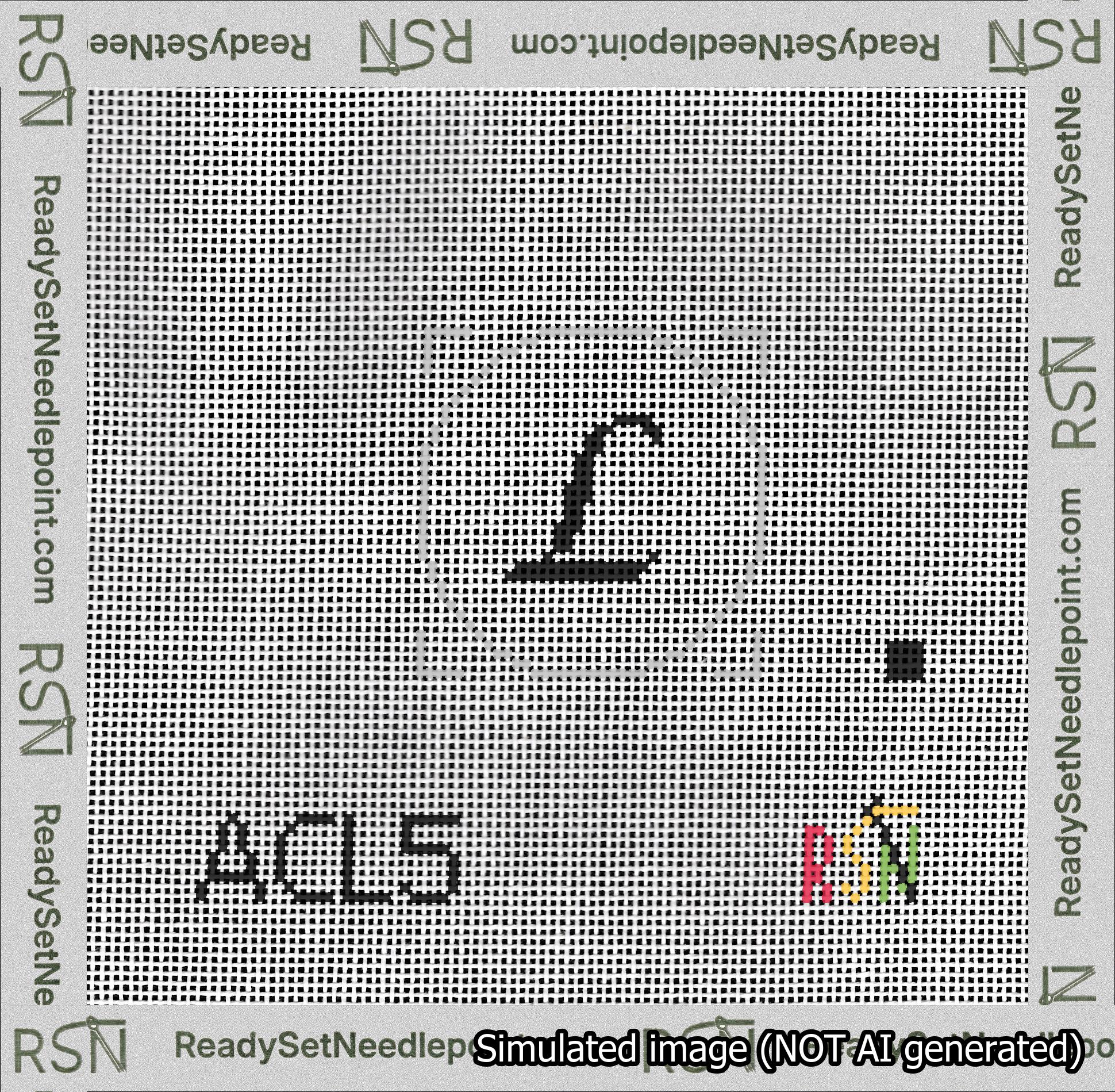 Circle Initial L Needlepoint Canvas Design