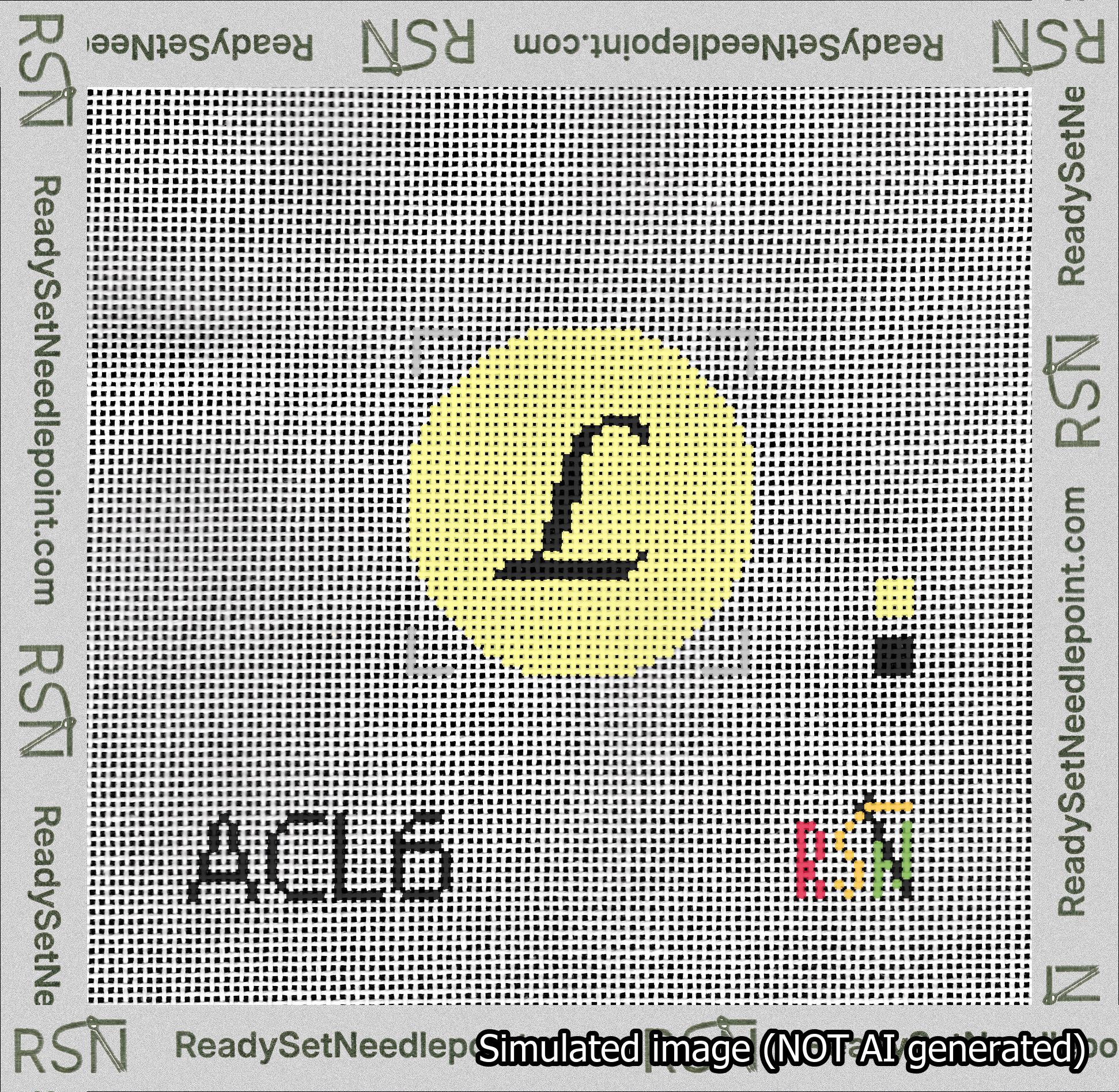 Circle Initial L Needlepoint Canvas Design