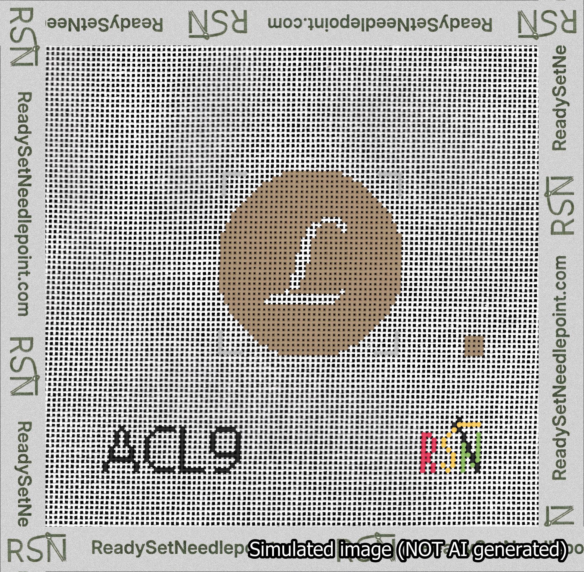 Circle Initial L Needlepoint Canvas Design