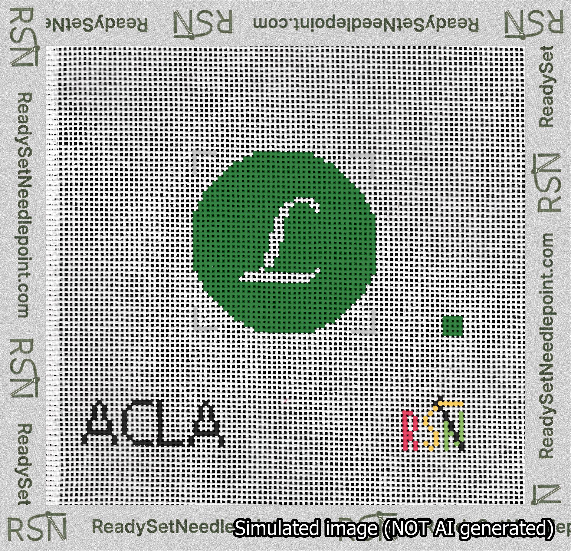 Circle Initial L Needlepoint Canvas Design
