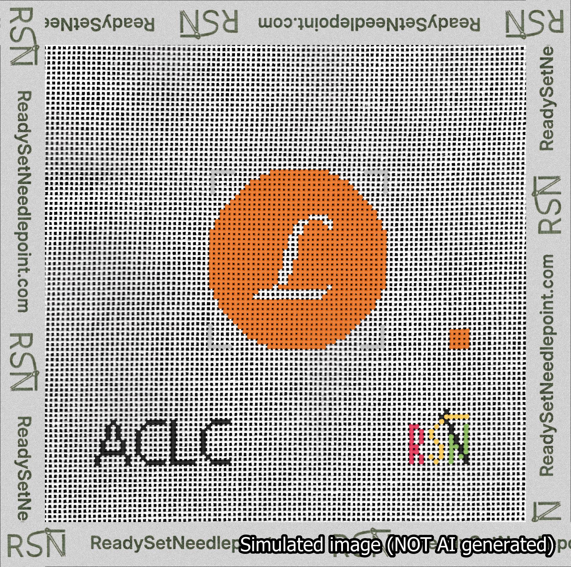 Circle Initial L Needlepoint Canvas Design