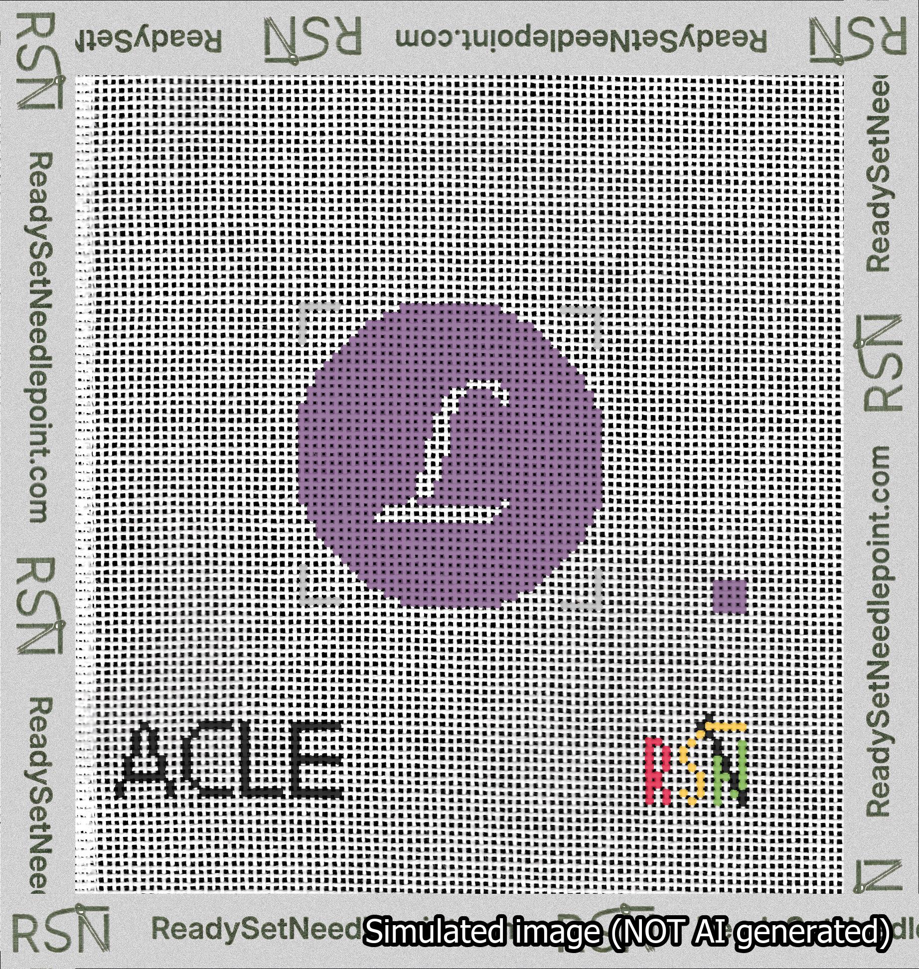 Circle Initial L Needlepoint Canvas Design