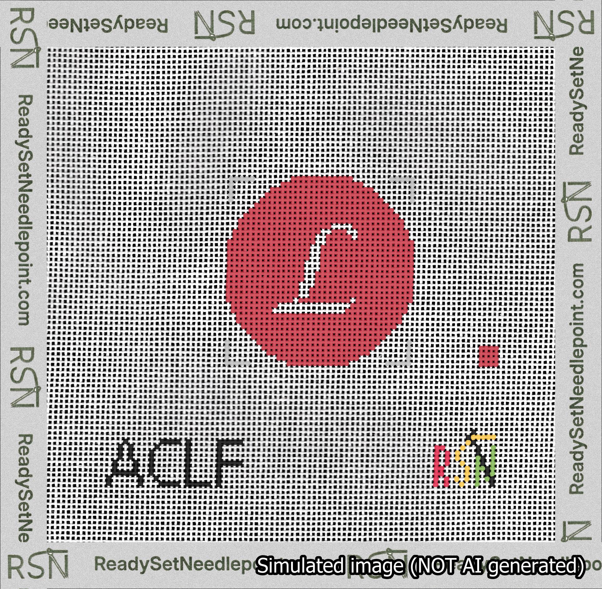 Circle Initial L Needlepoint Canvas Design