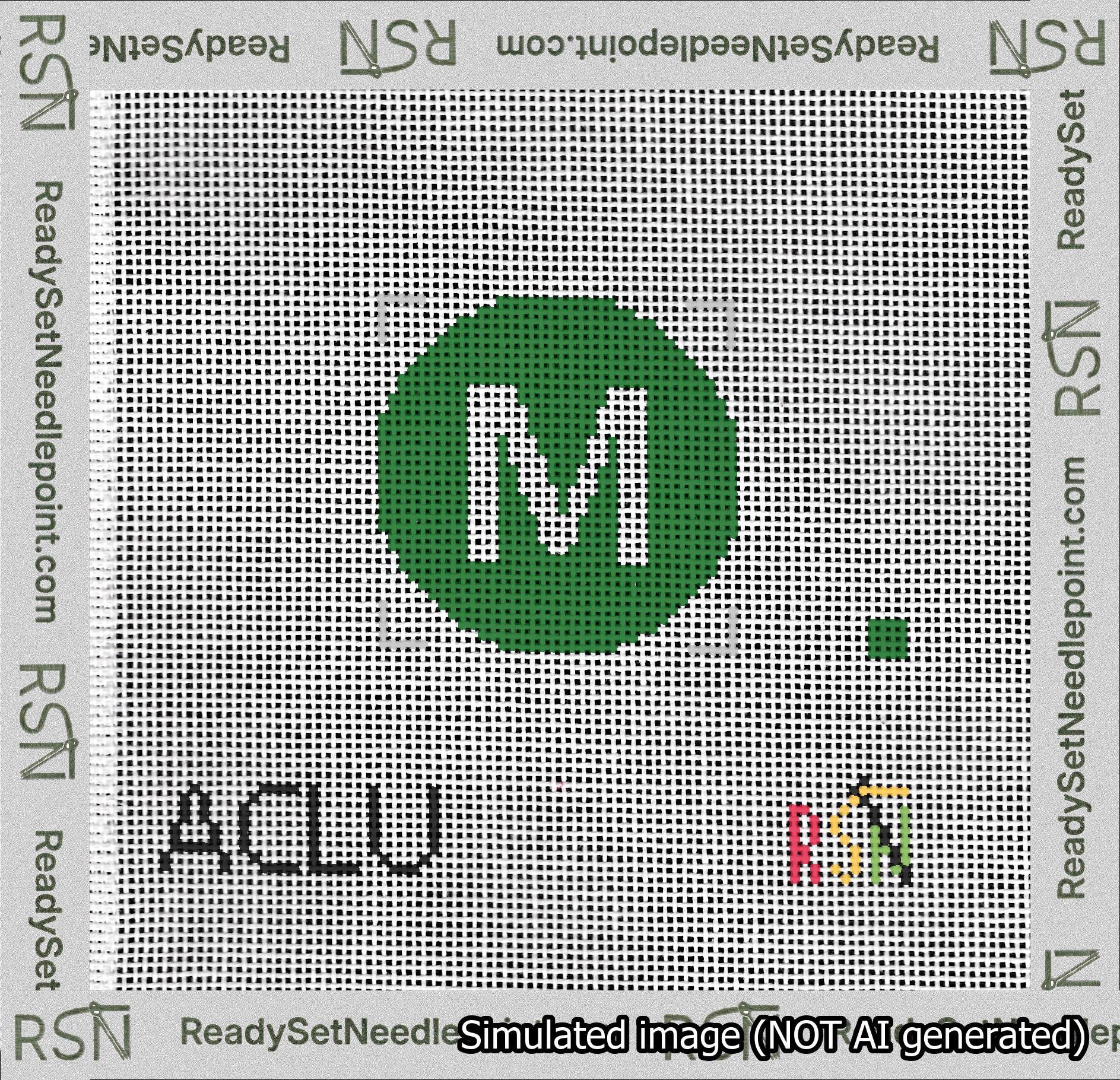 Circle Initial M Needlepoint Canvas Design