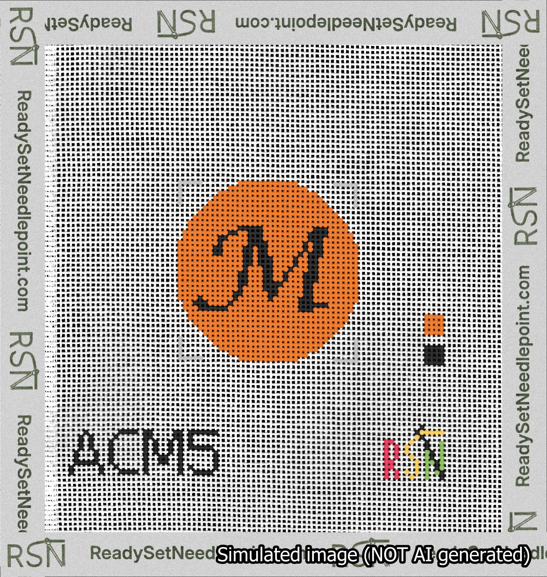 Circle Initial M Needlepoint Canvas Design
