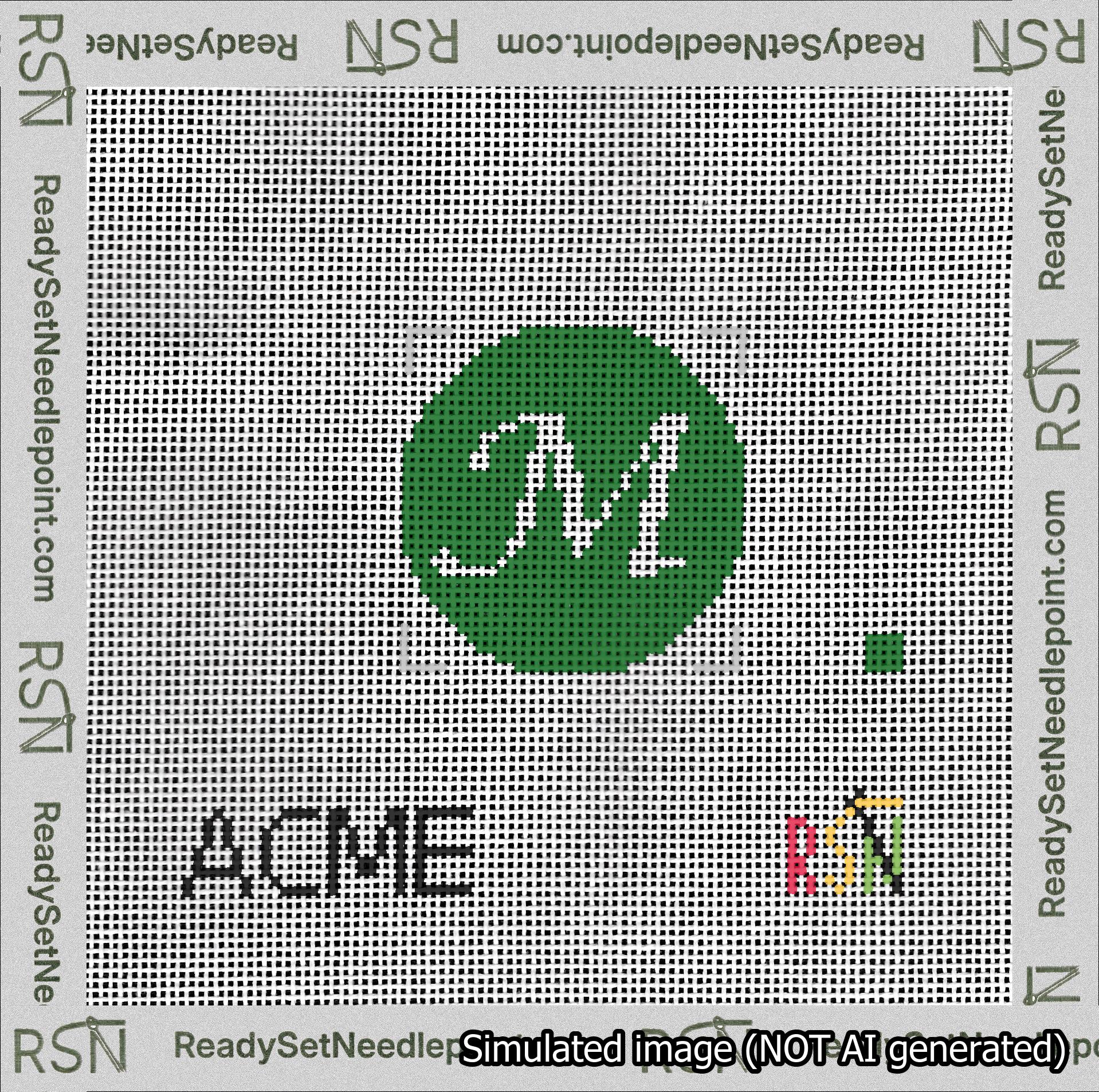 Circle Initial M Needlepoint Canvas Design