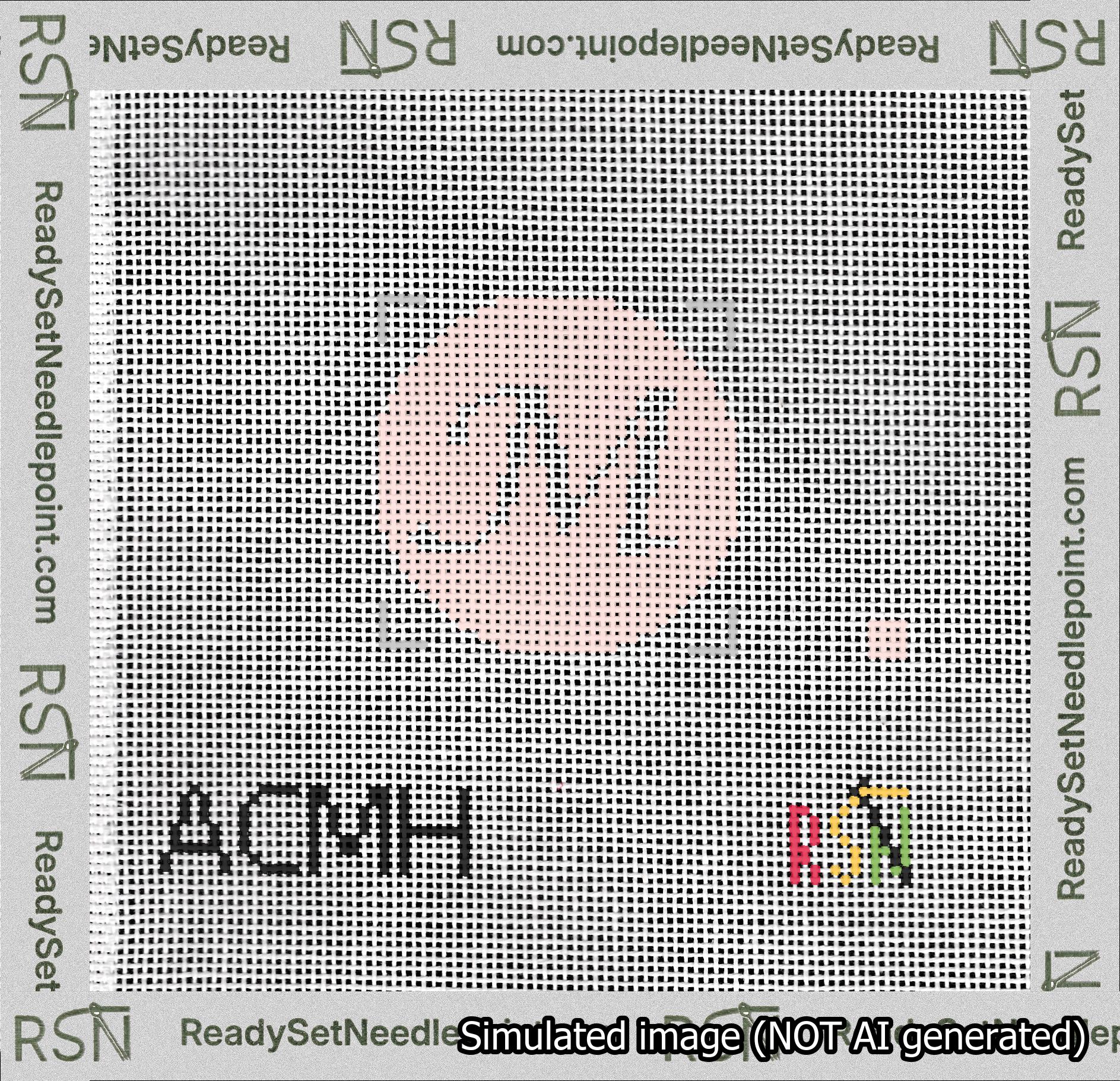 Circle Initial M Needlepoint Canvas Design