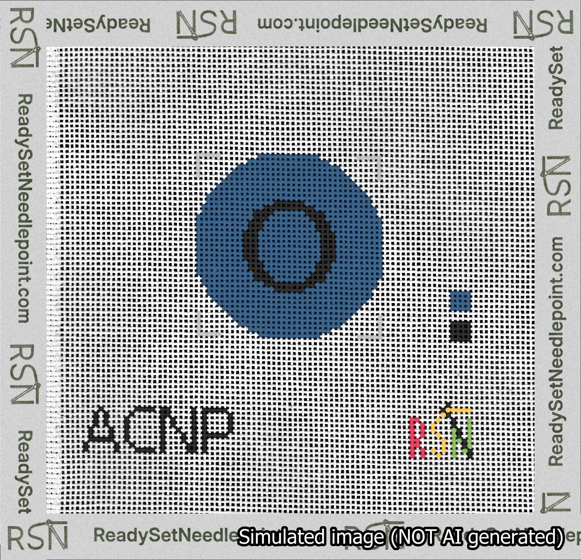 Circle Initial O Needlepoint Canvas Design