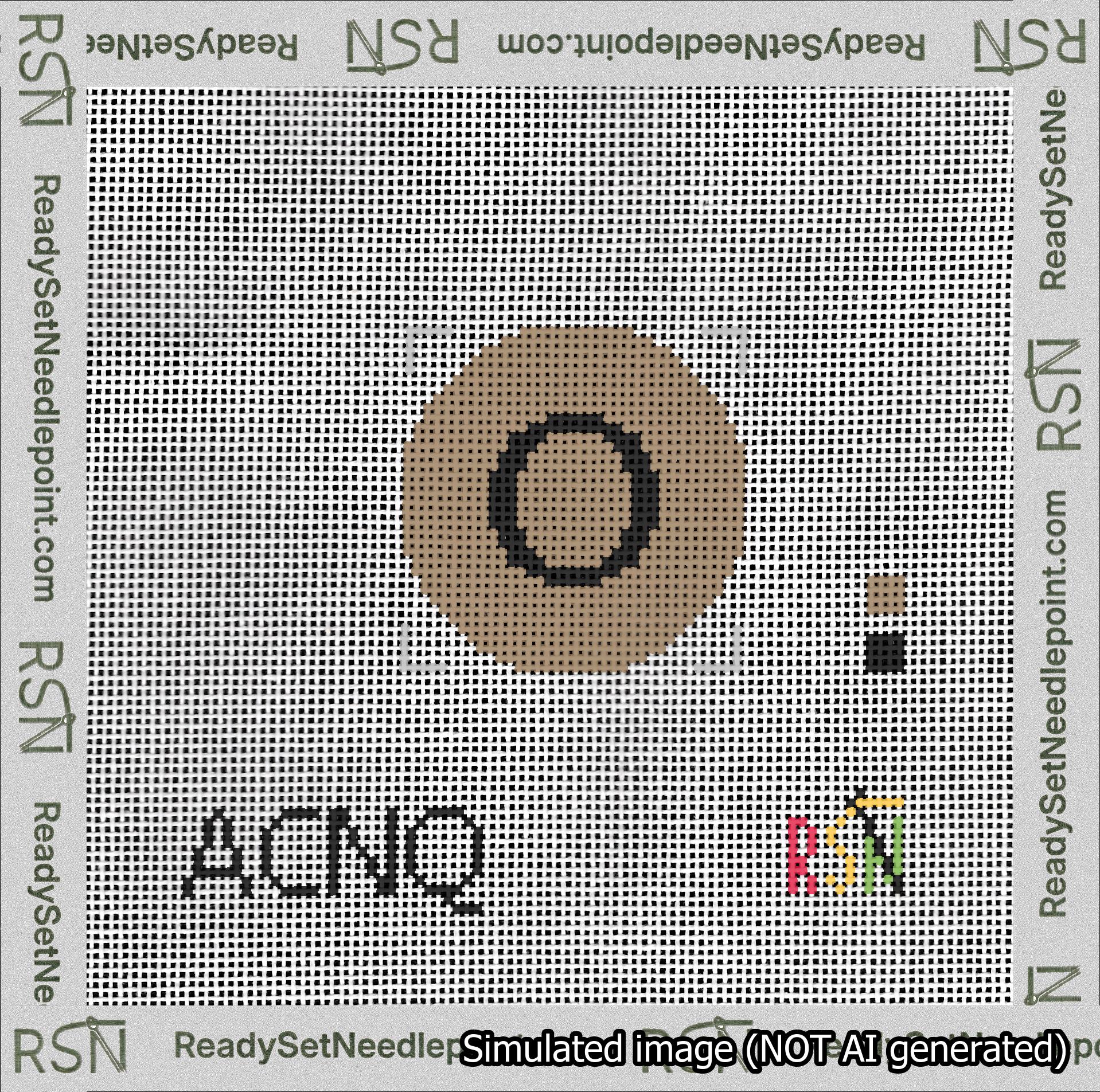 Circle Initial O Needlepoint Canvas Design