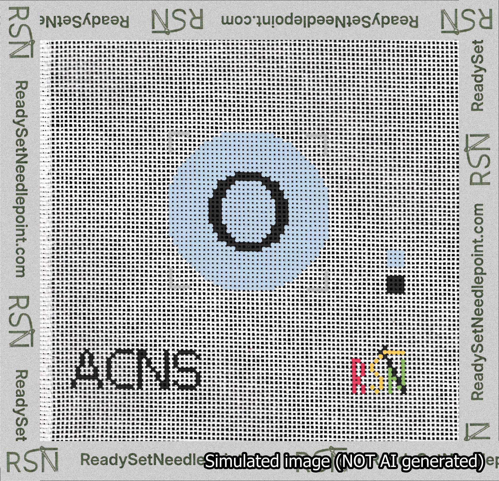 Circle Initial O Needlepoint Canvas Design