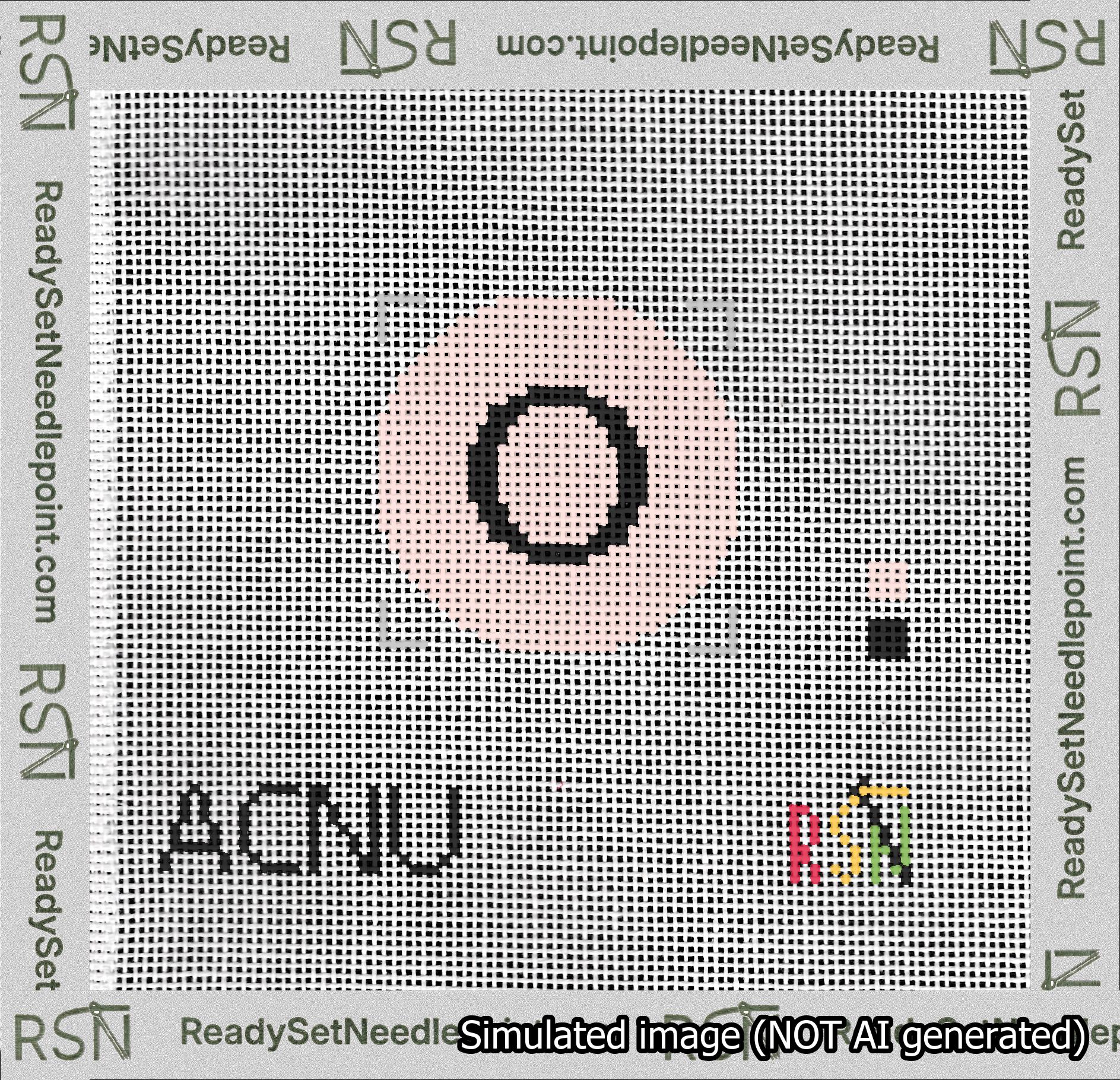 Circle Initial O Needlepoint Canvas Design