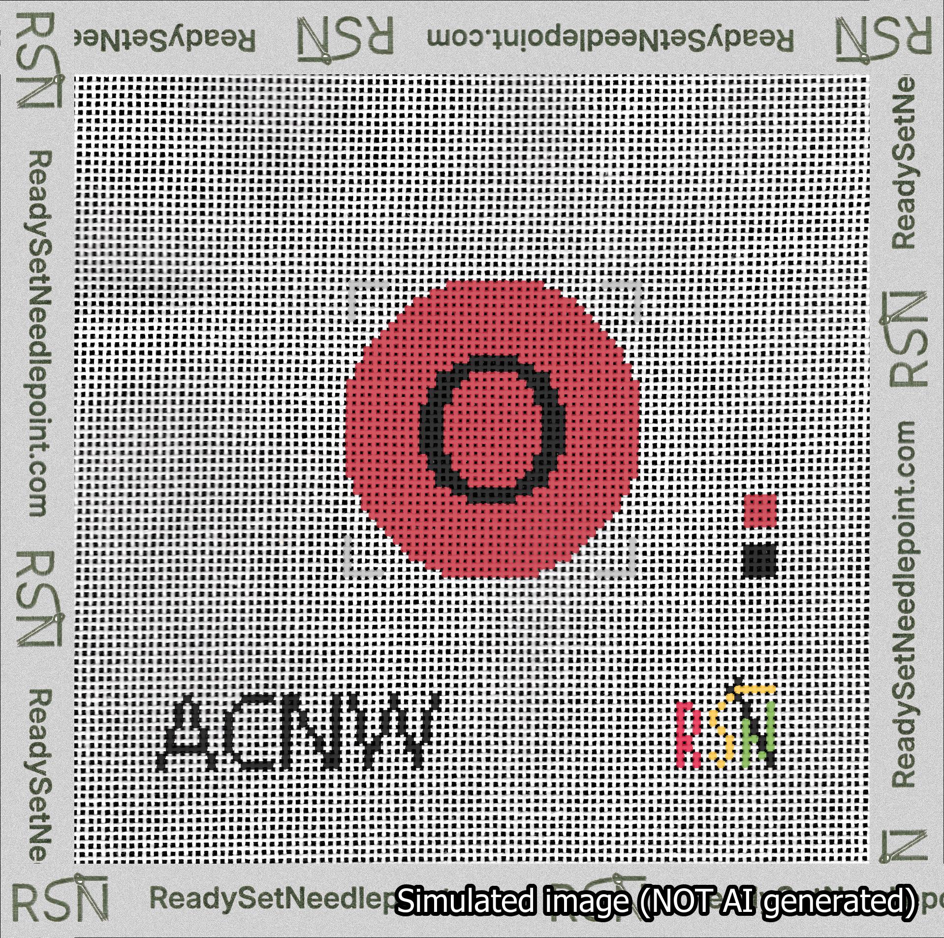 Circle Initial O Needlepoint Canvas Design