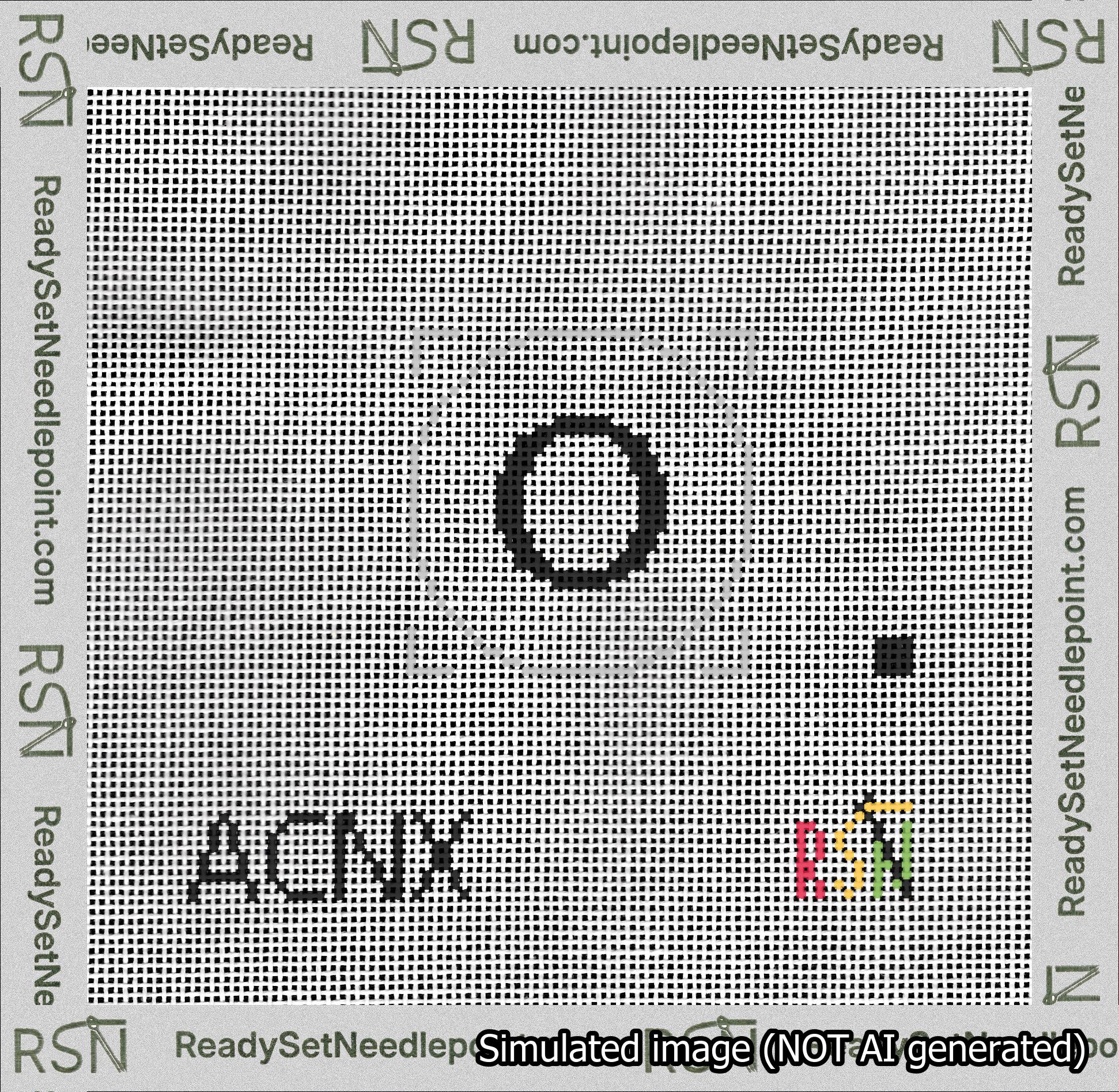 Circle Initial O Needlepoint Canvas Design