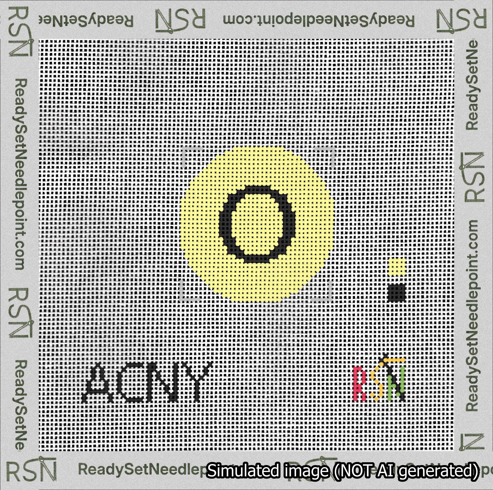 Circle Initial O Needlepoint Canvas Design