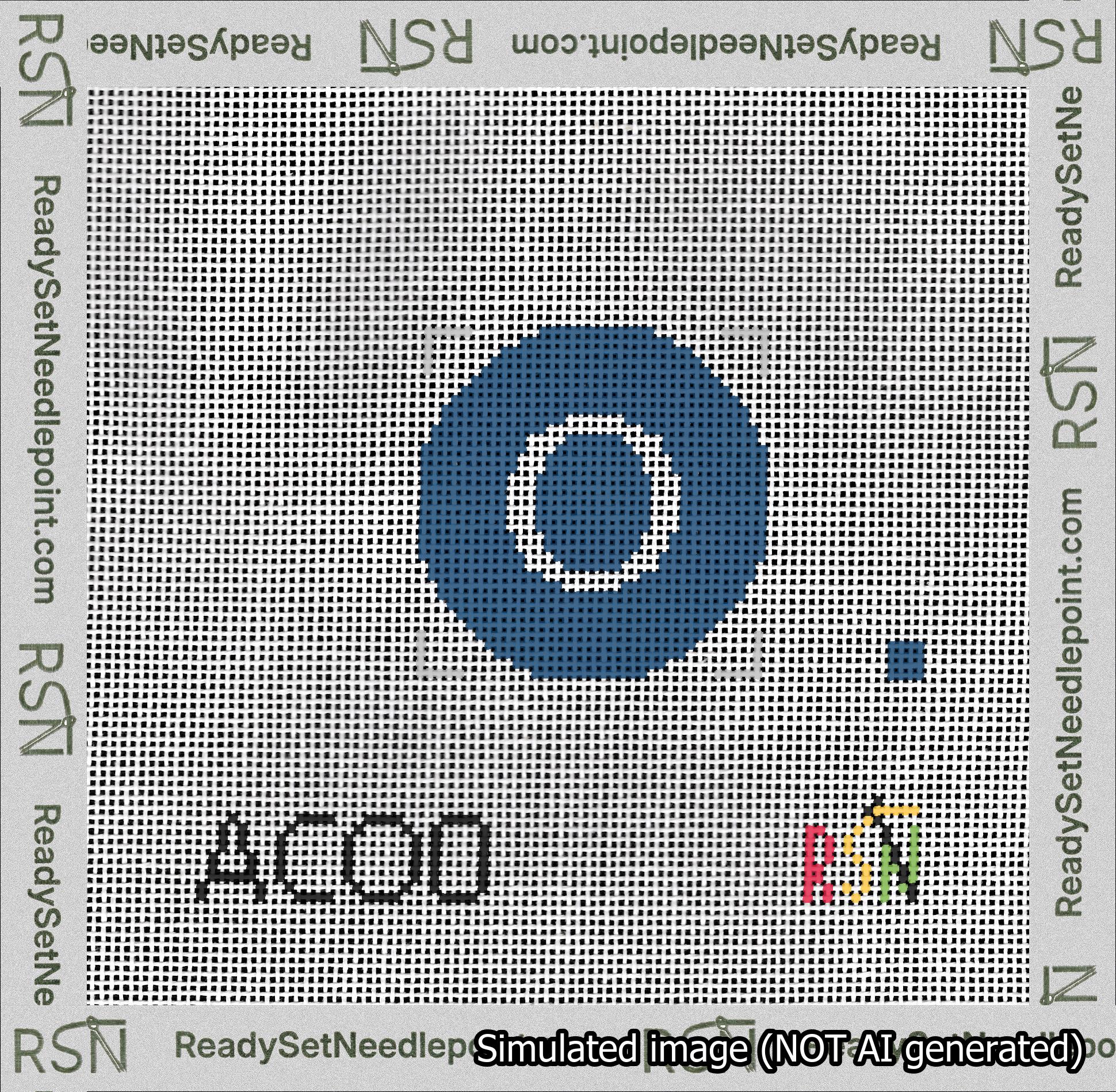 Circle Initial O Needlepoint Canvas Design
