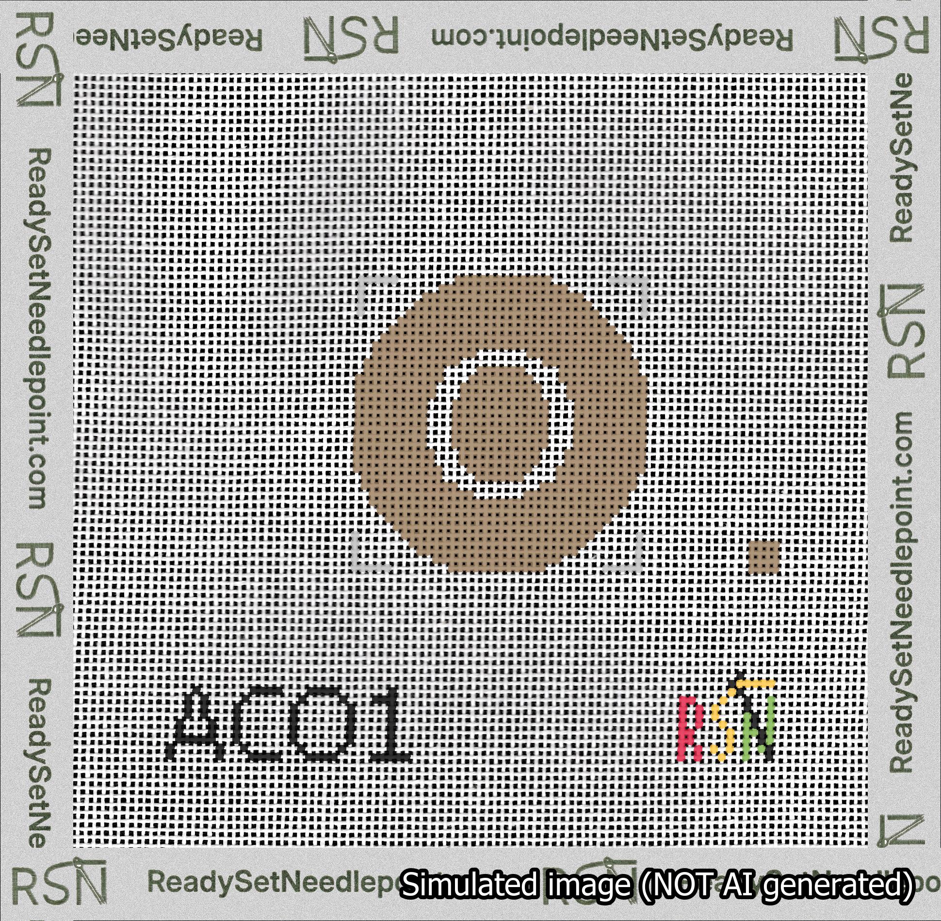 Circle Initial O Needlepoint Canvas Design