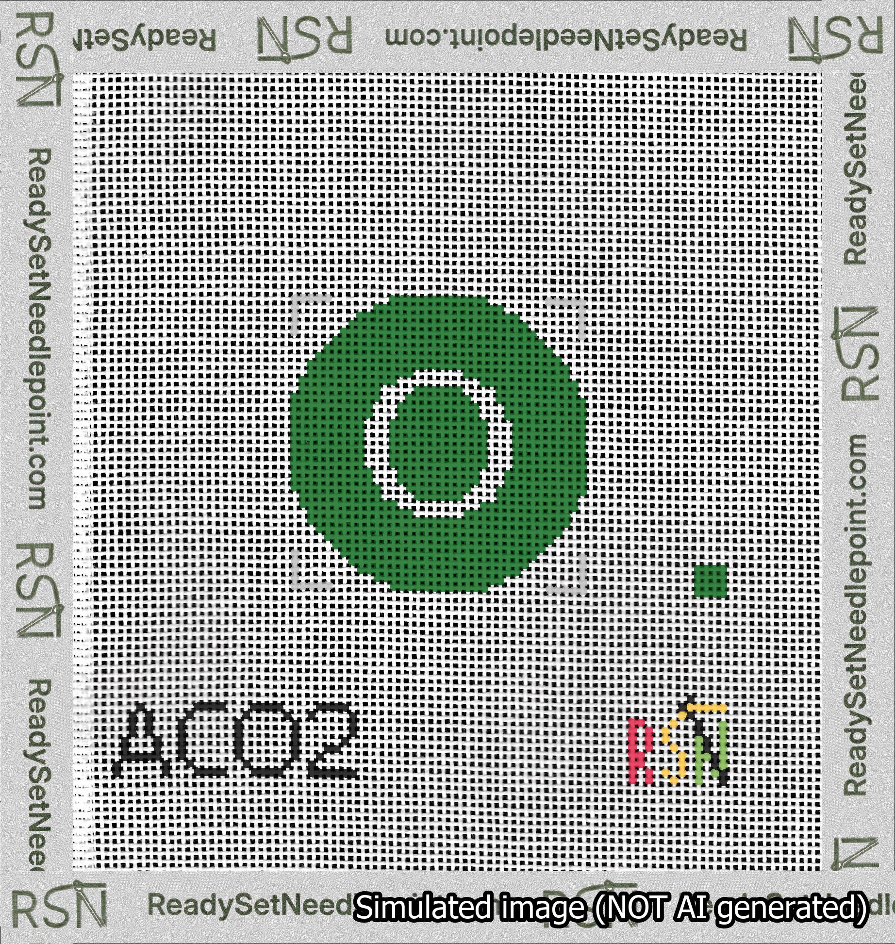 Circle Initial O Needlepoint Canvas Design