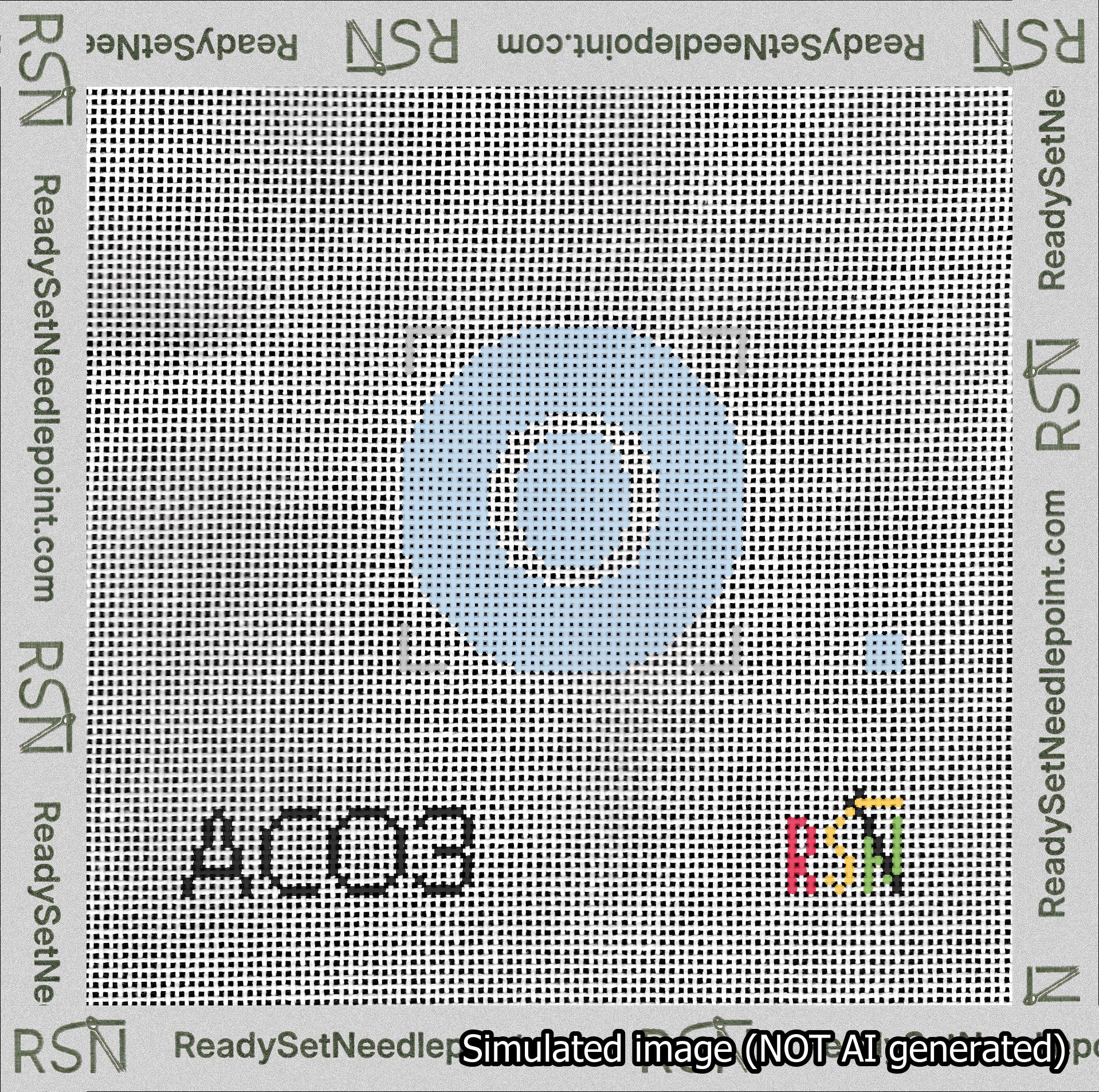 Circle Initial O Needlepoint Canvas Design