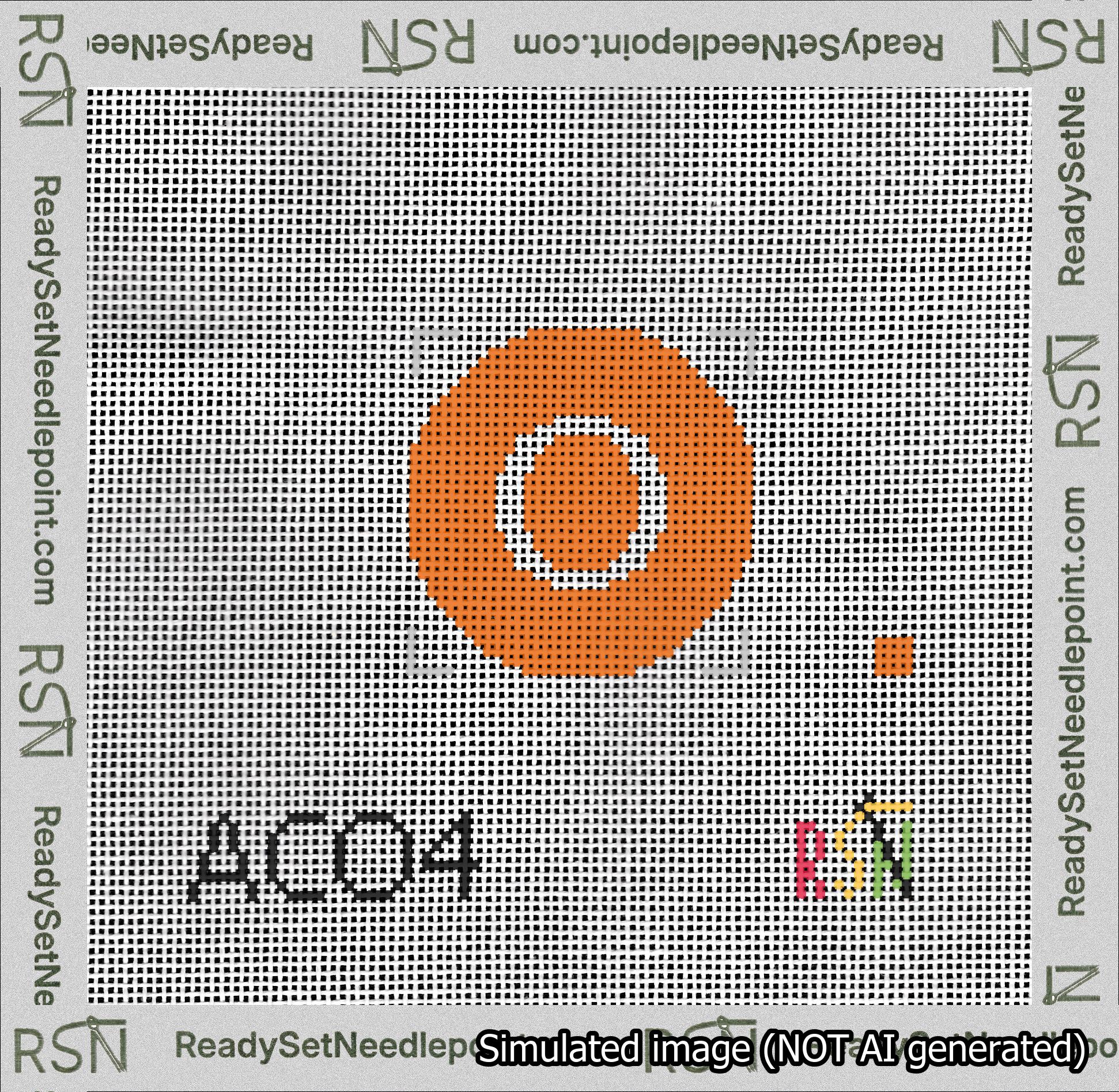 Circle Initial O Needlepoint Canvas Design