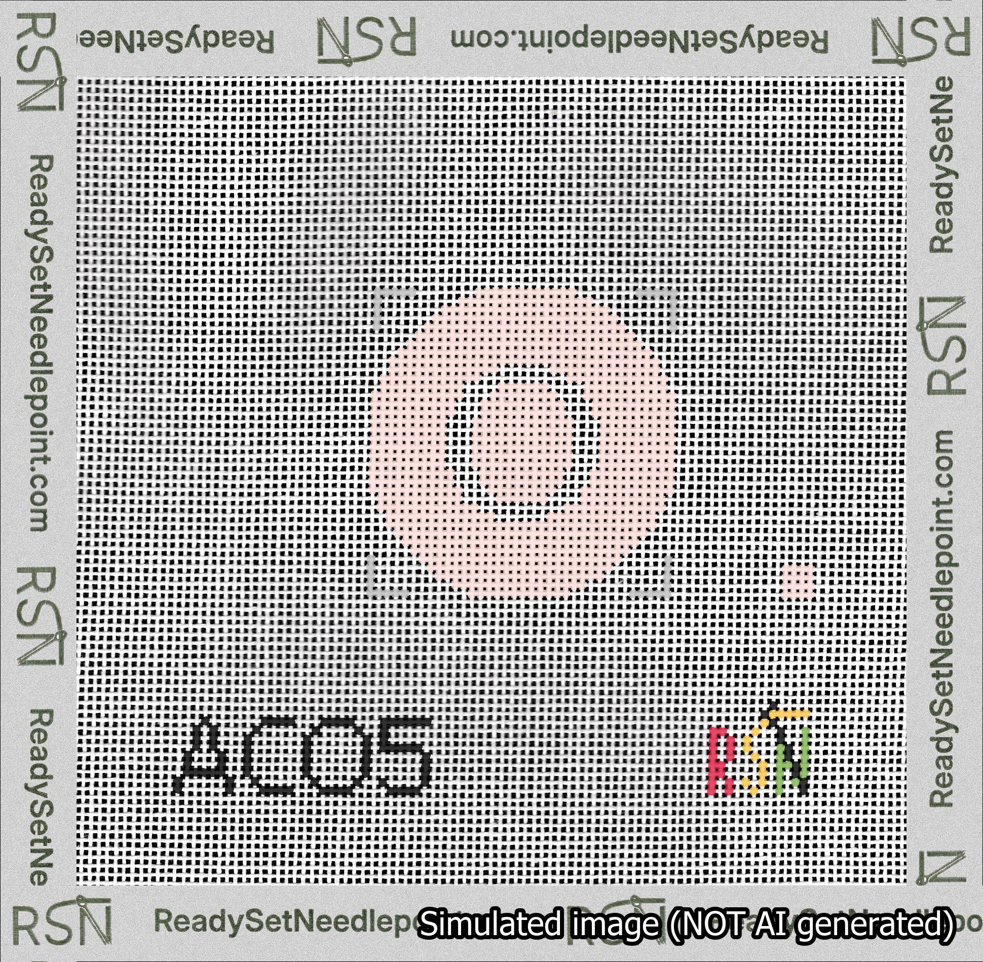Circle Initial O Needlepoint Canvas Design
