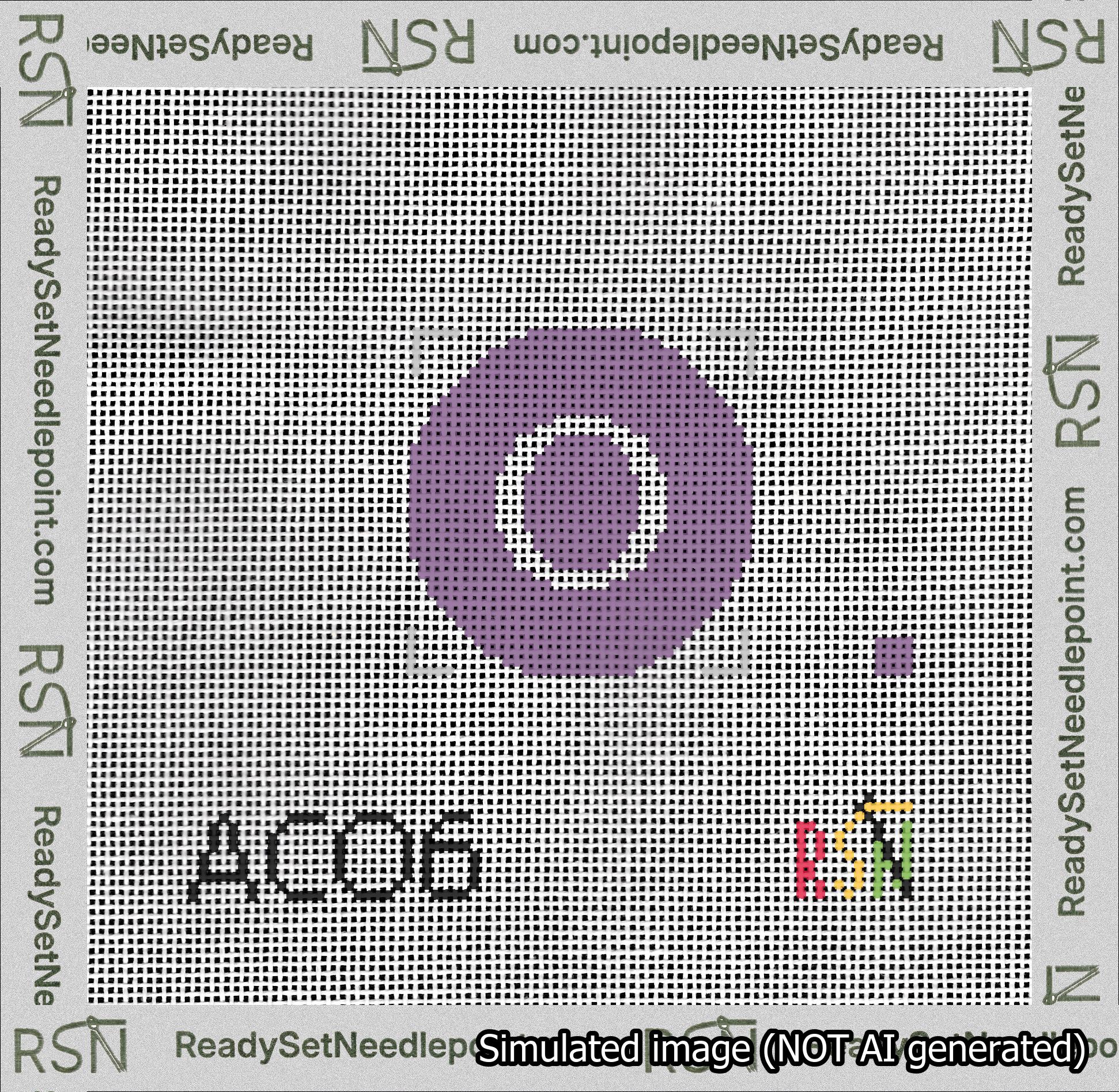 Circle Initial O Needlepoint Canvas Design