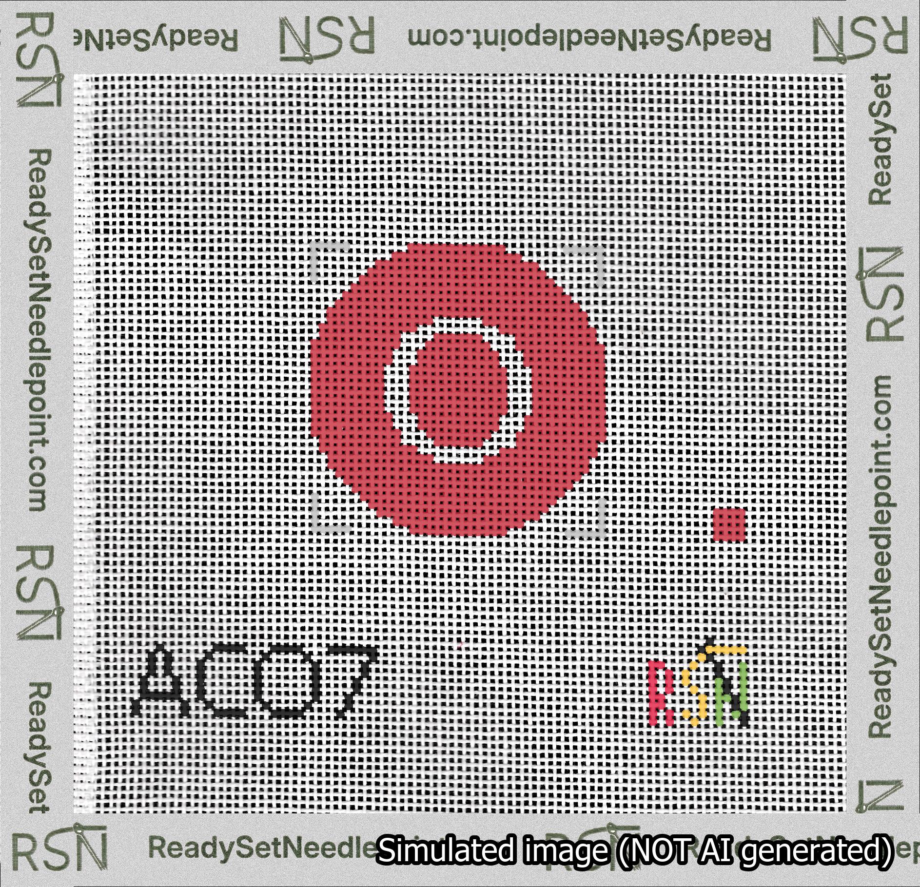 Circle Initial O Needlepoint Canvas Design