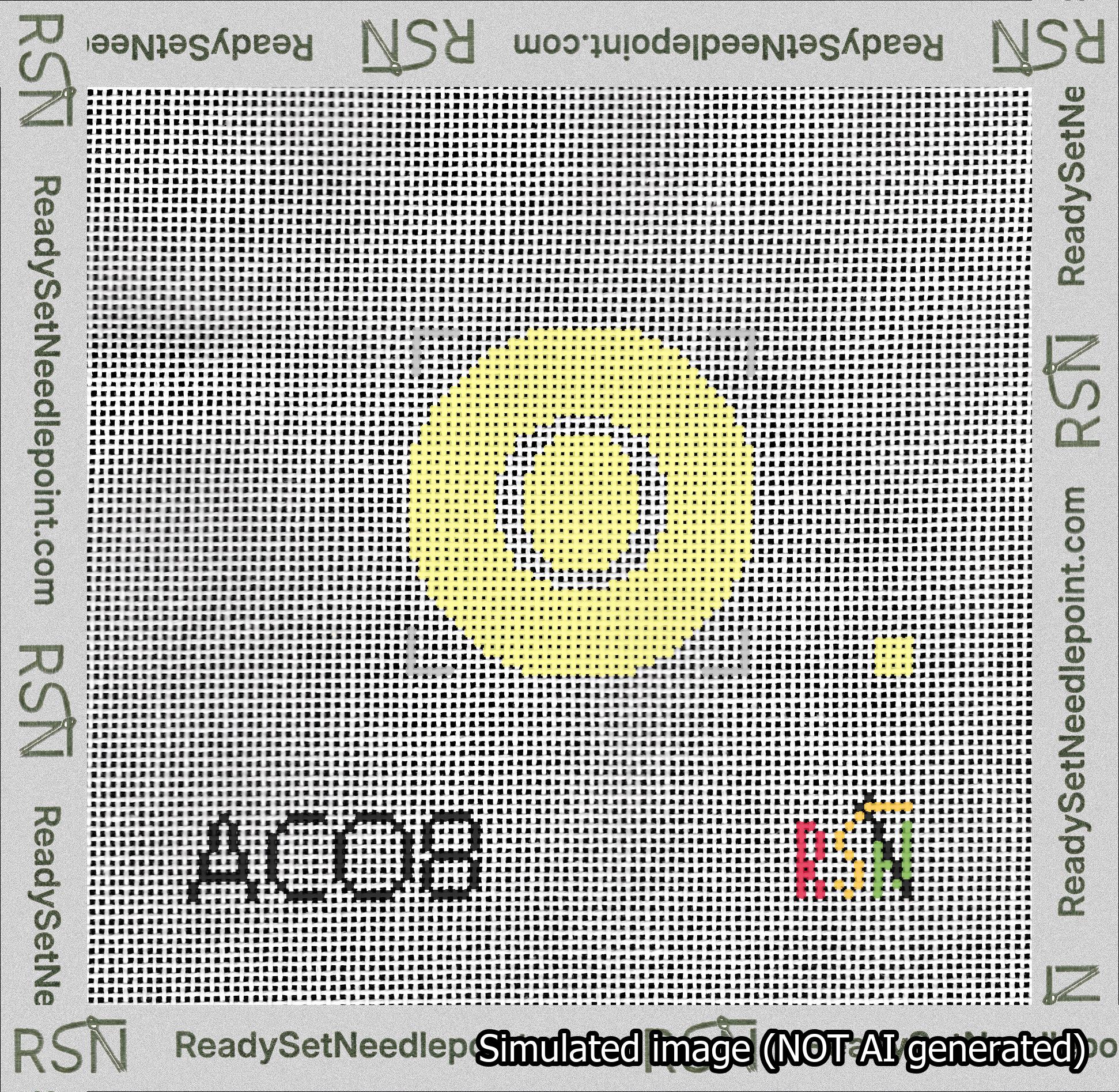 Circle Initial O Needlepoint Canvas Design