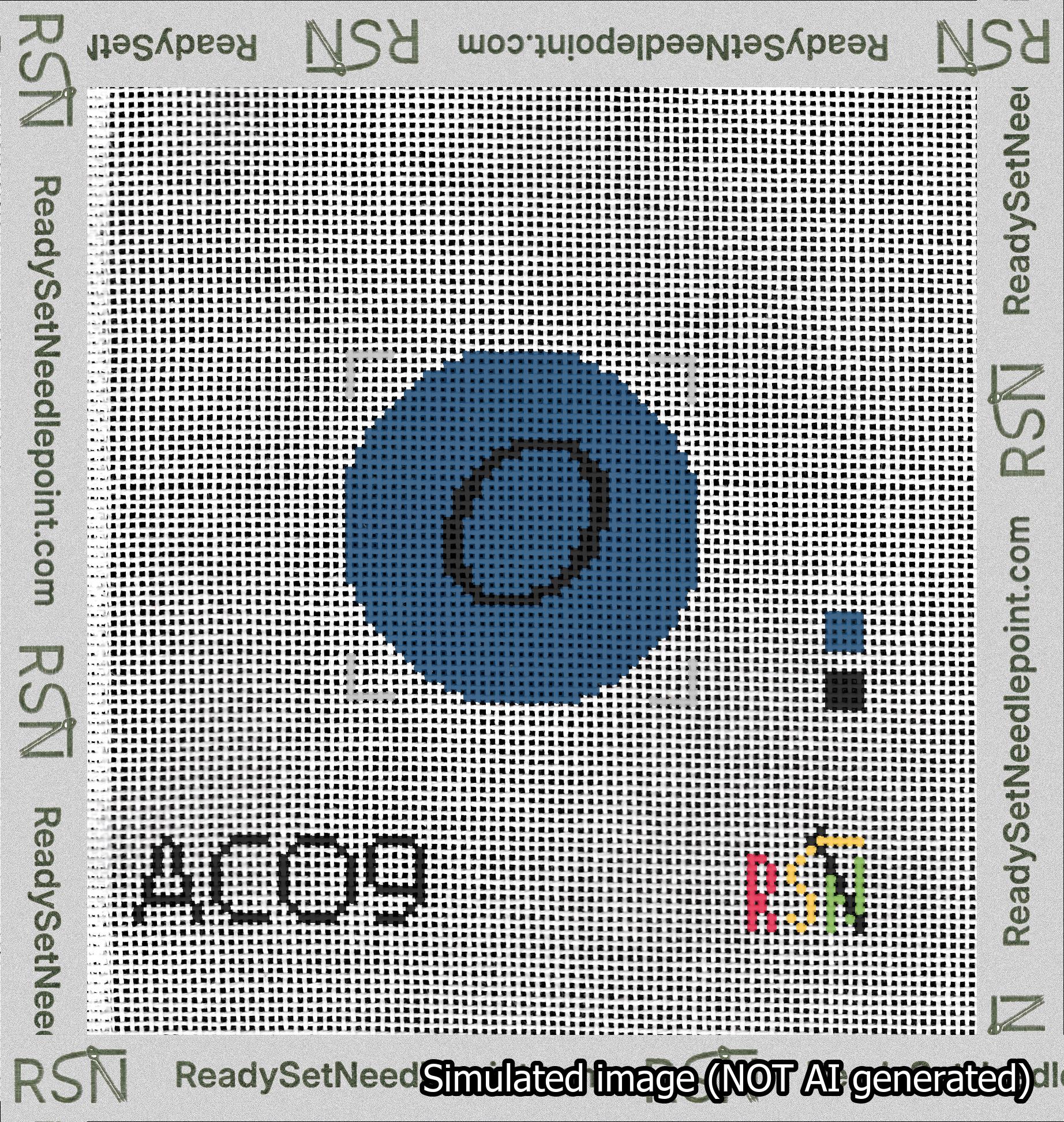 Circle Initial O Needlepoint Canvas Design
