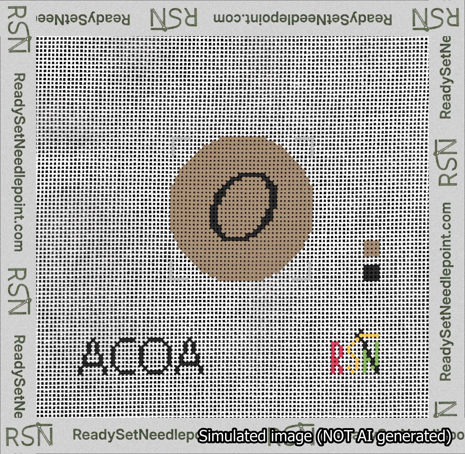 Circle Initial O Needlepoint Canvas Design