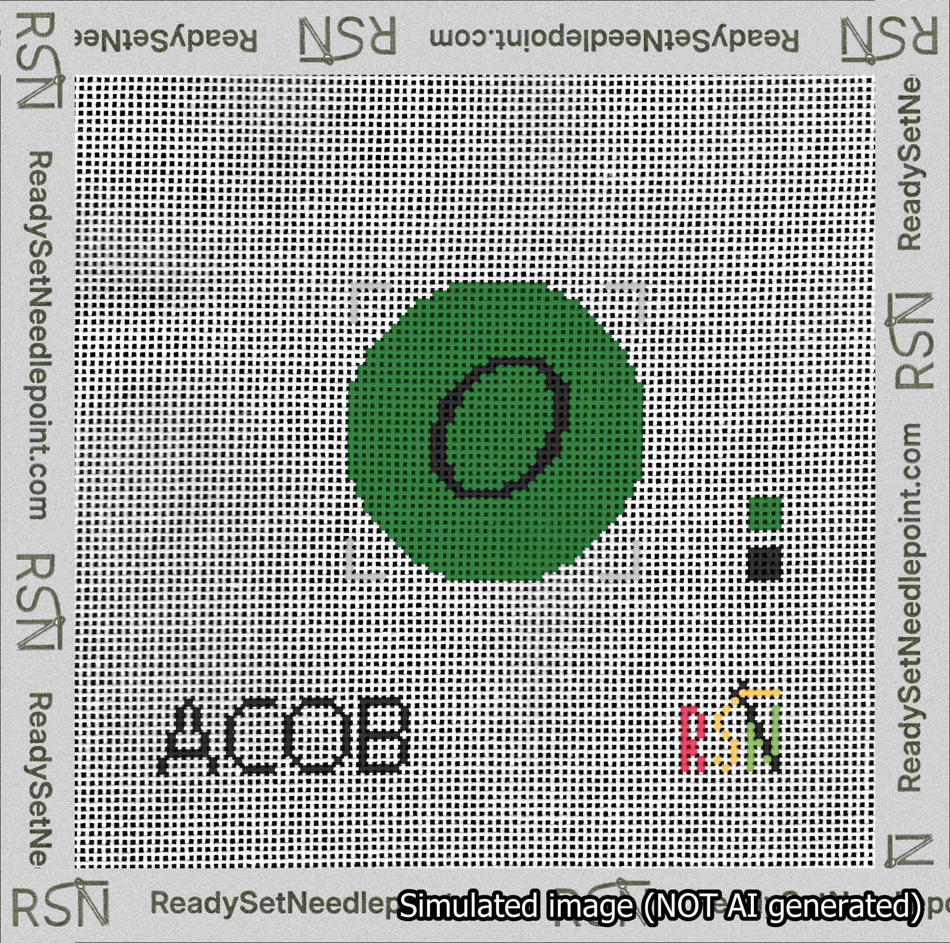 Circle Initial O Needlepoint Canvas Design