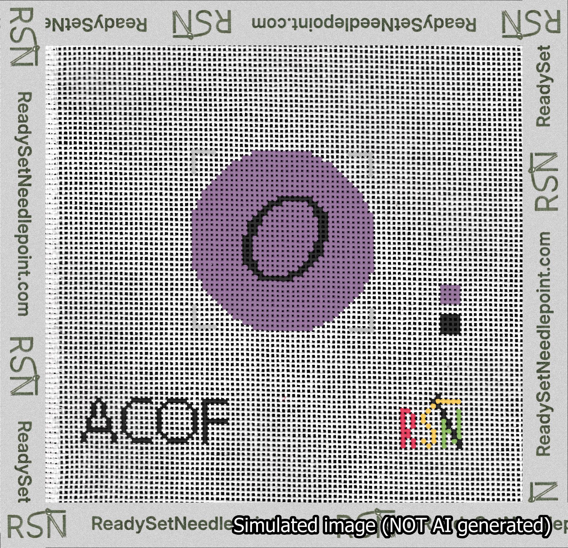 Circle Initial O Needlepoint Canvas Design